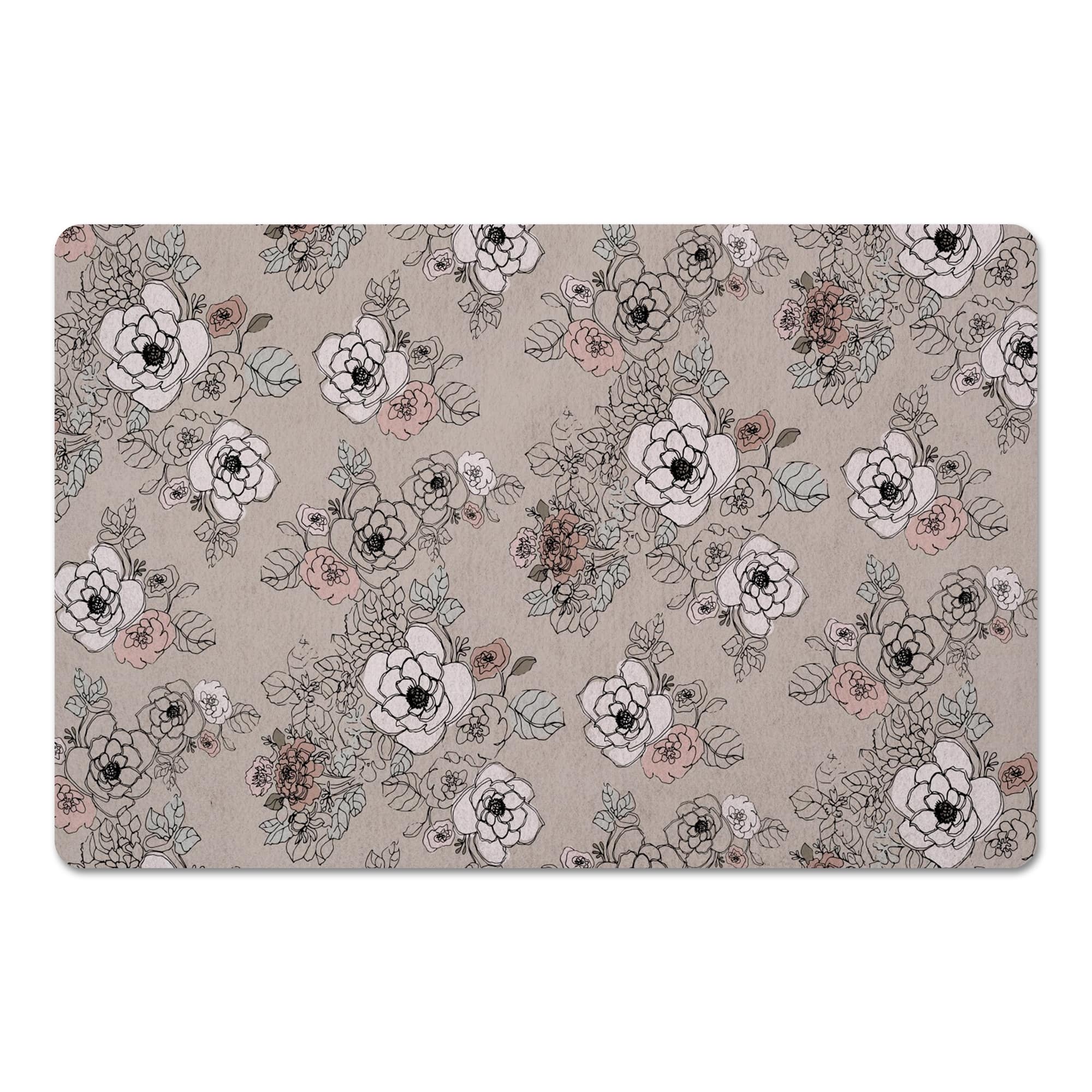 Intricate Floral Floor Mat