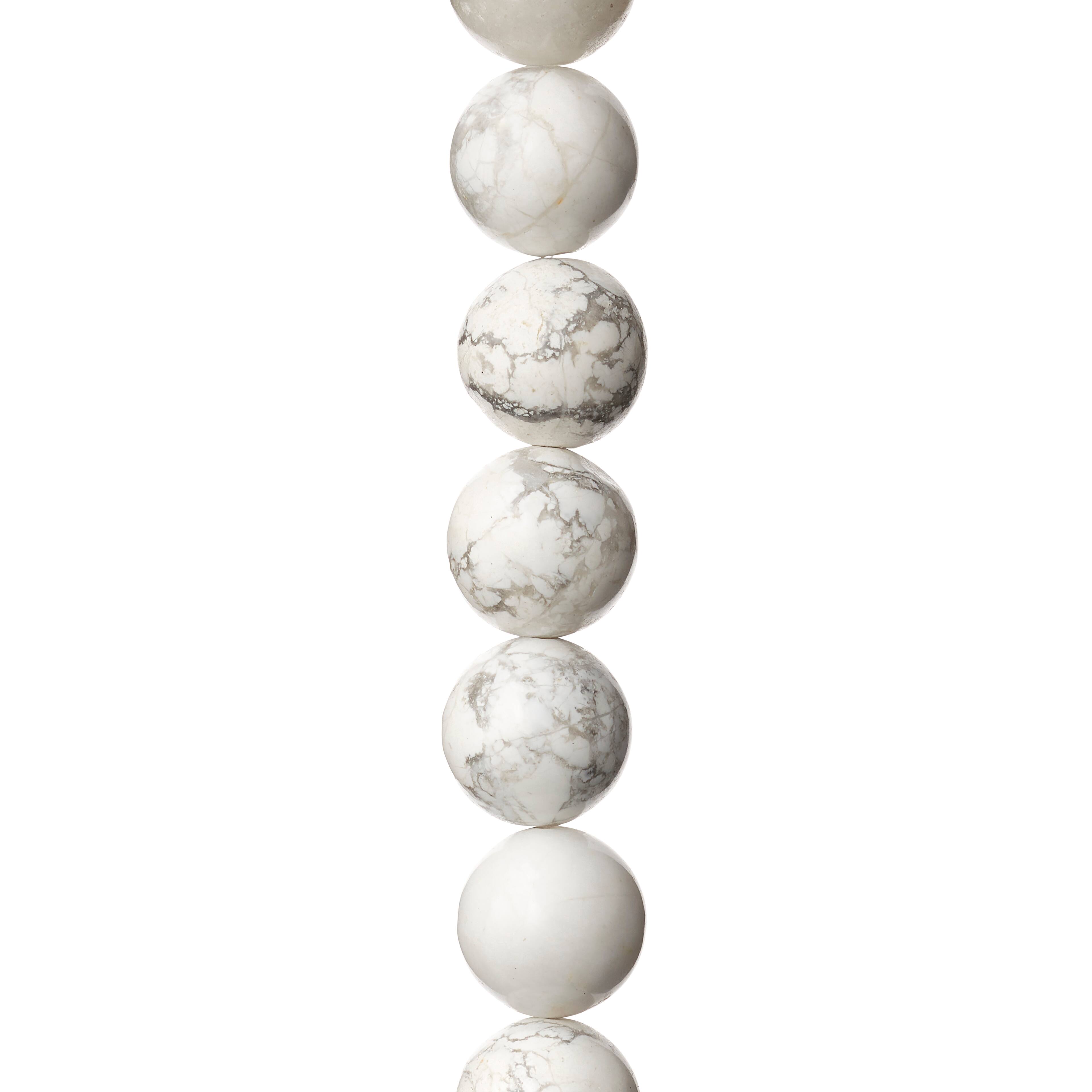 12 Pack: White Howlite Round Beads, 12mm by Bead Landing™