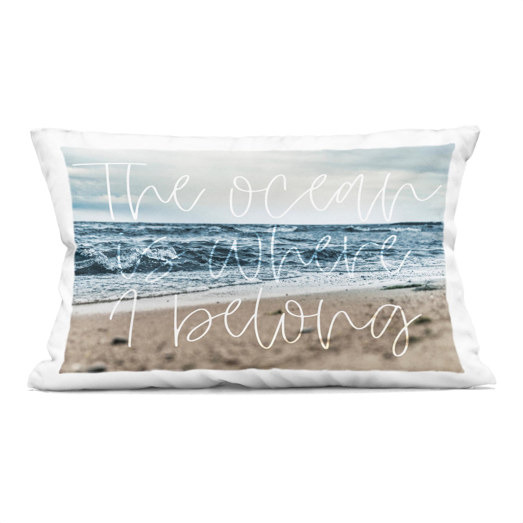 Stupell Industries 14" x 20" Ocean Where I Belong Decorative Printed Indoor Pillow