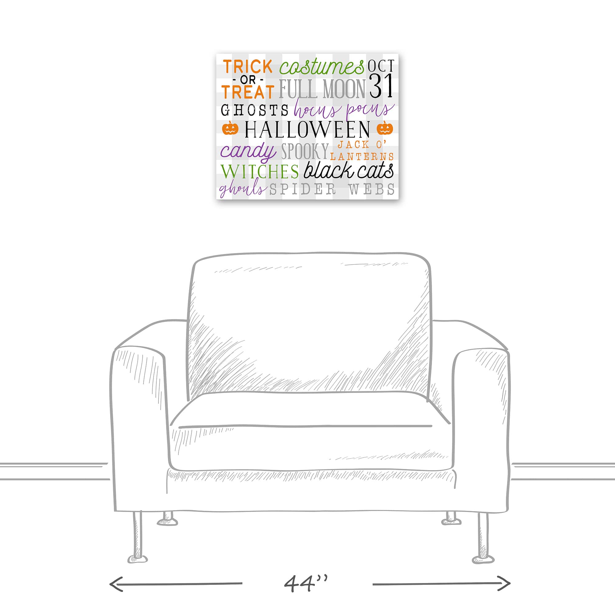 Halloween Words 16" x 20" Canvas Wall Art