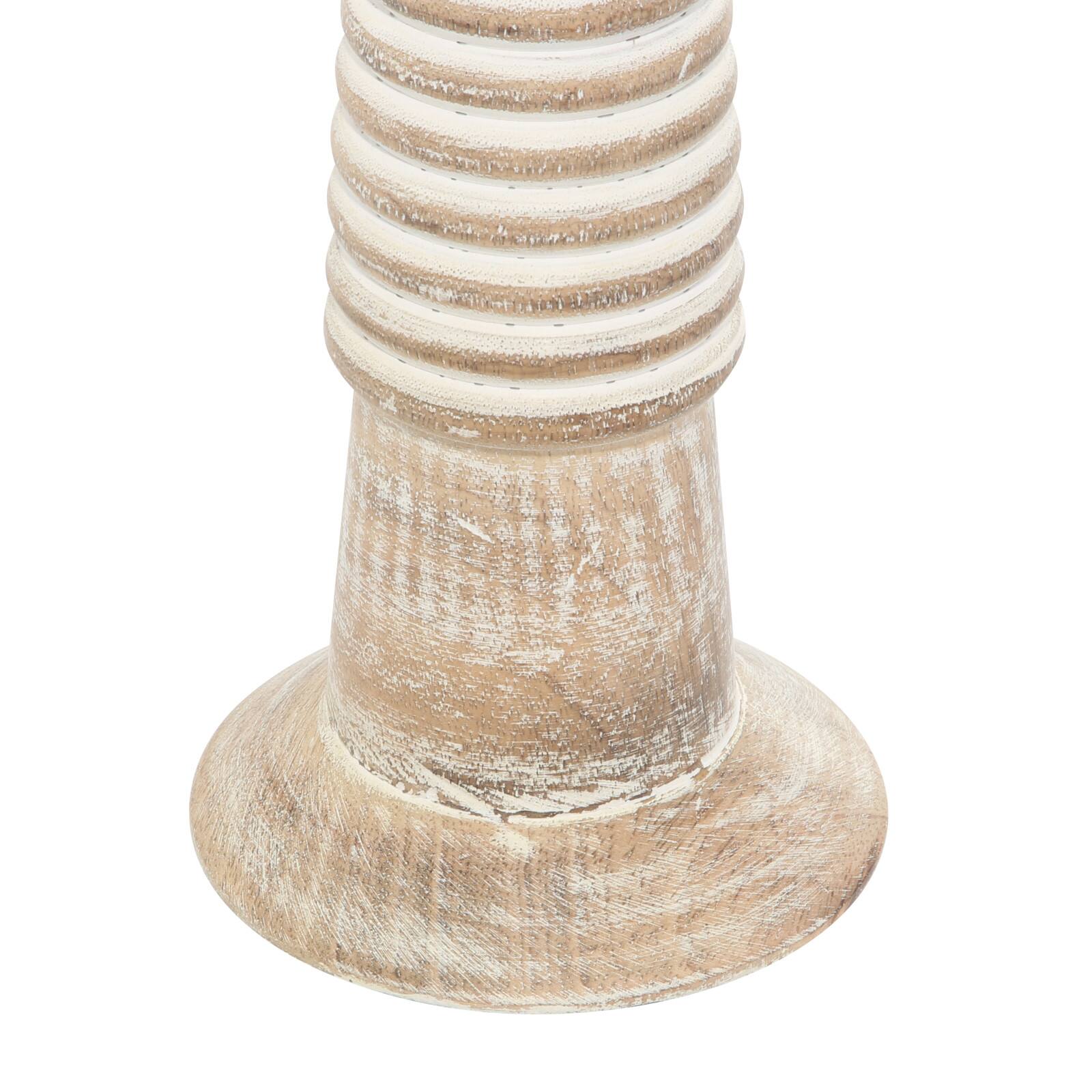 Brown Mango Wood Traditional Candle Holder Set