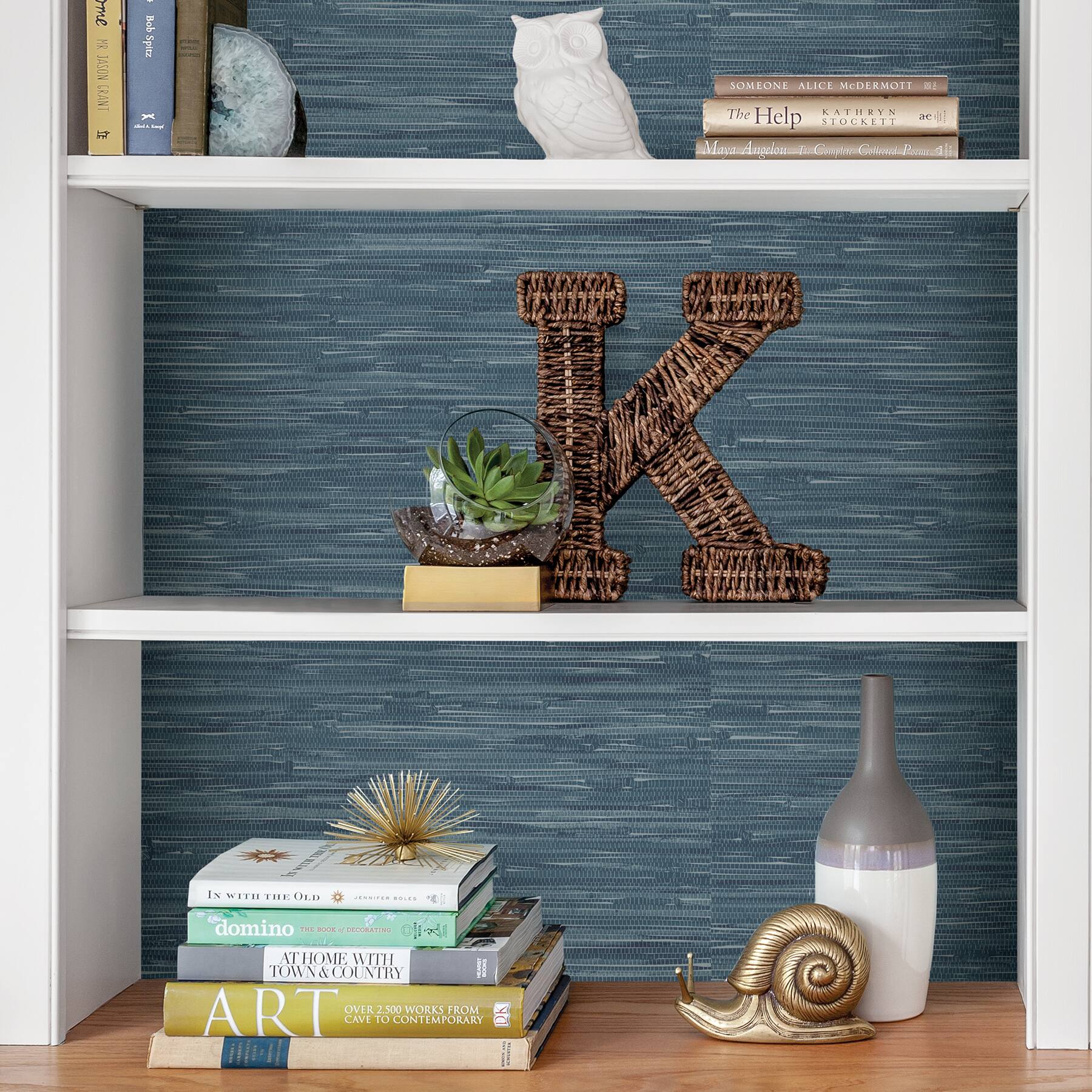 NuWallpaper Navy Grassweave Peel & Stick Wallpaper