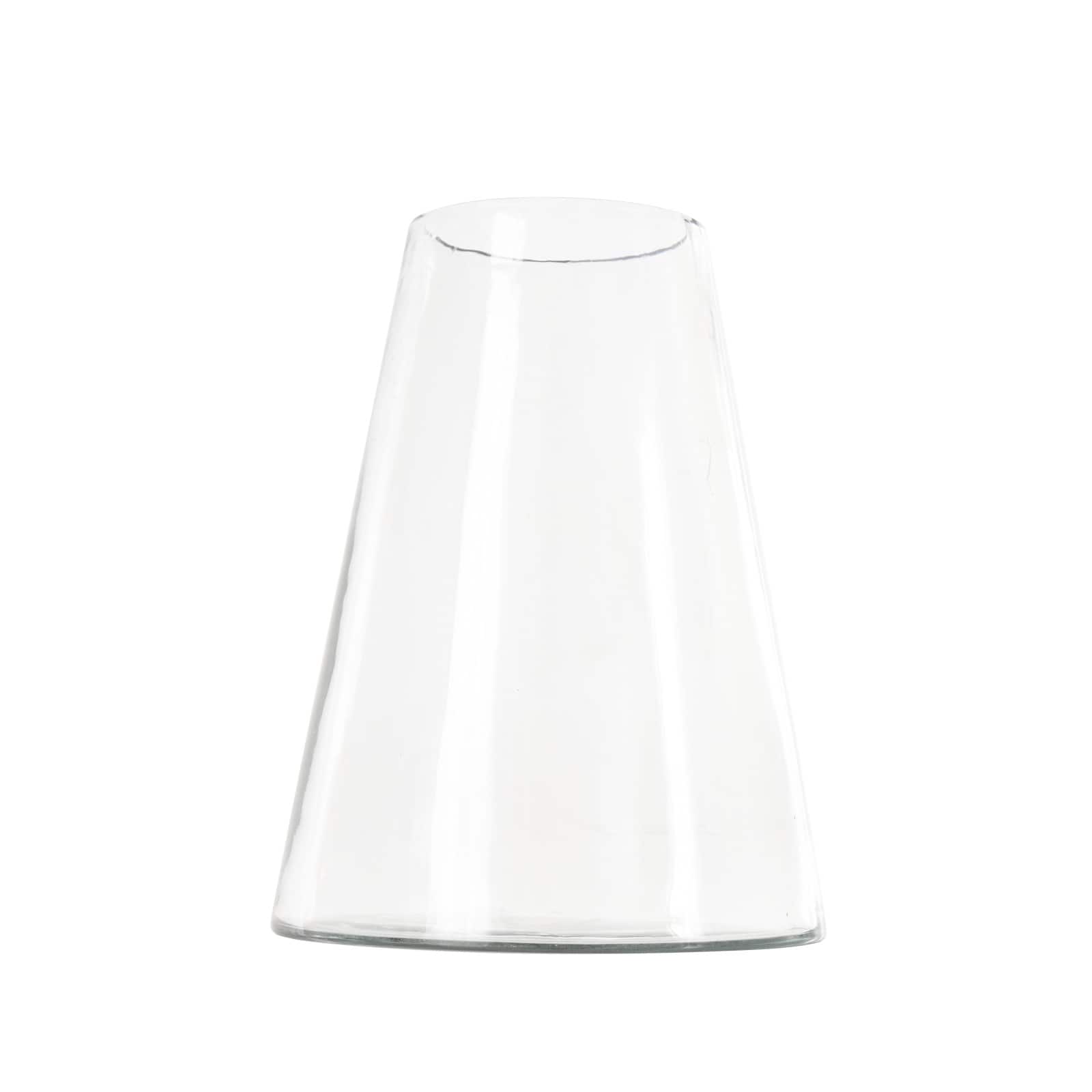 12" Clear Glass Cone Shaped Decorative Vase
