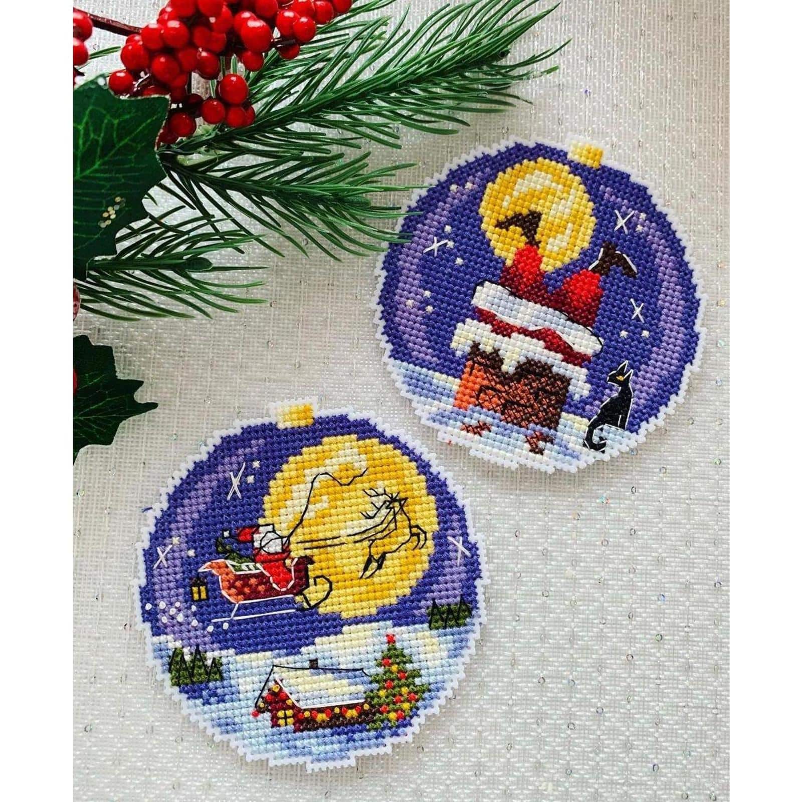 Mp Studia Santa Plastic Canvas Counted Cross Stitch Kit