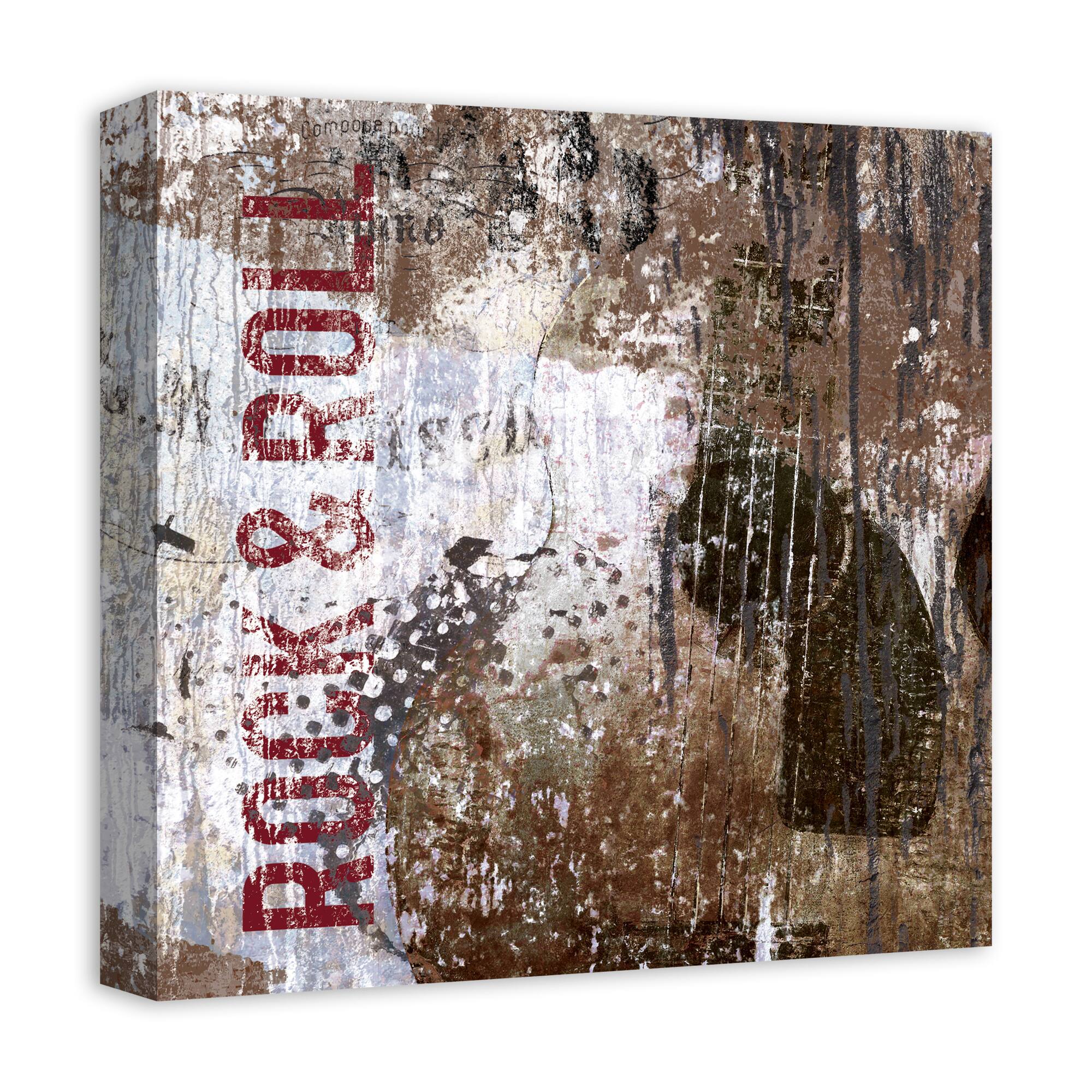 Rock And Roll Guitar 16" x 16" Canvas Wall Art