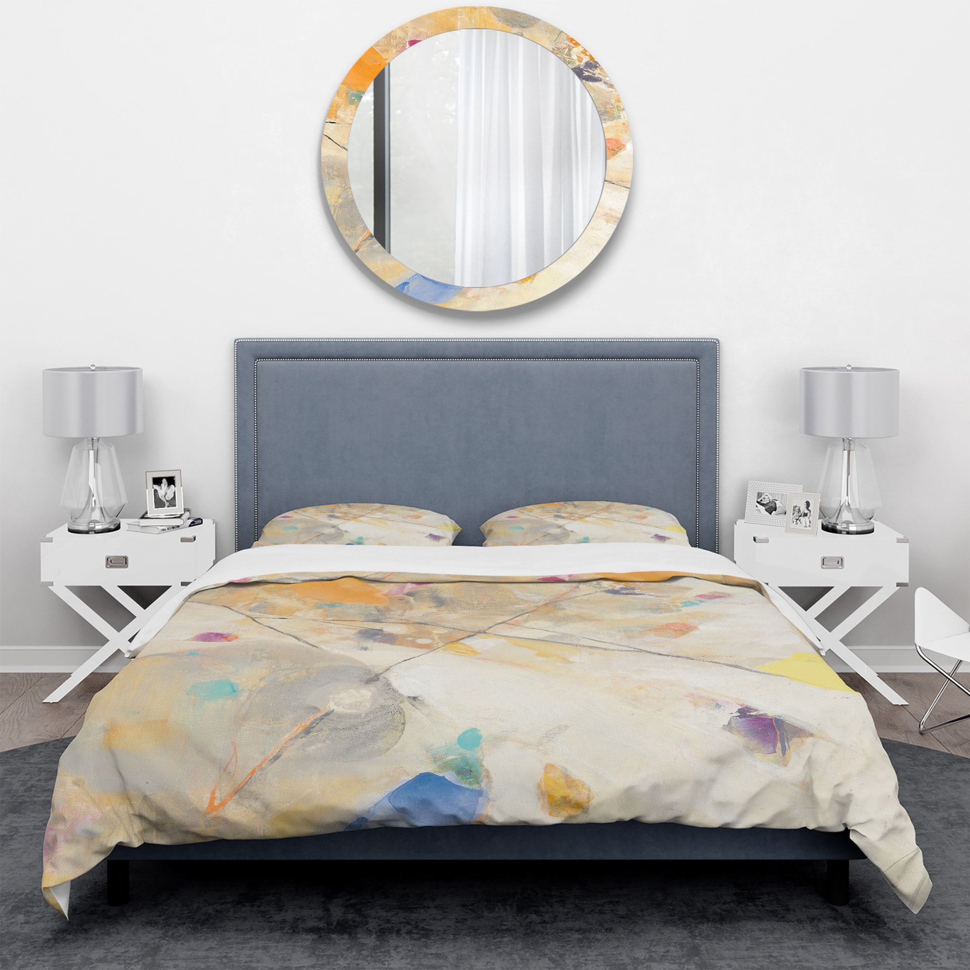 Designart 'Spring Minimalist Confetti II' Geometric Bedding Set - Duvet Cover & Shams