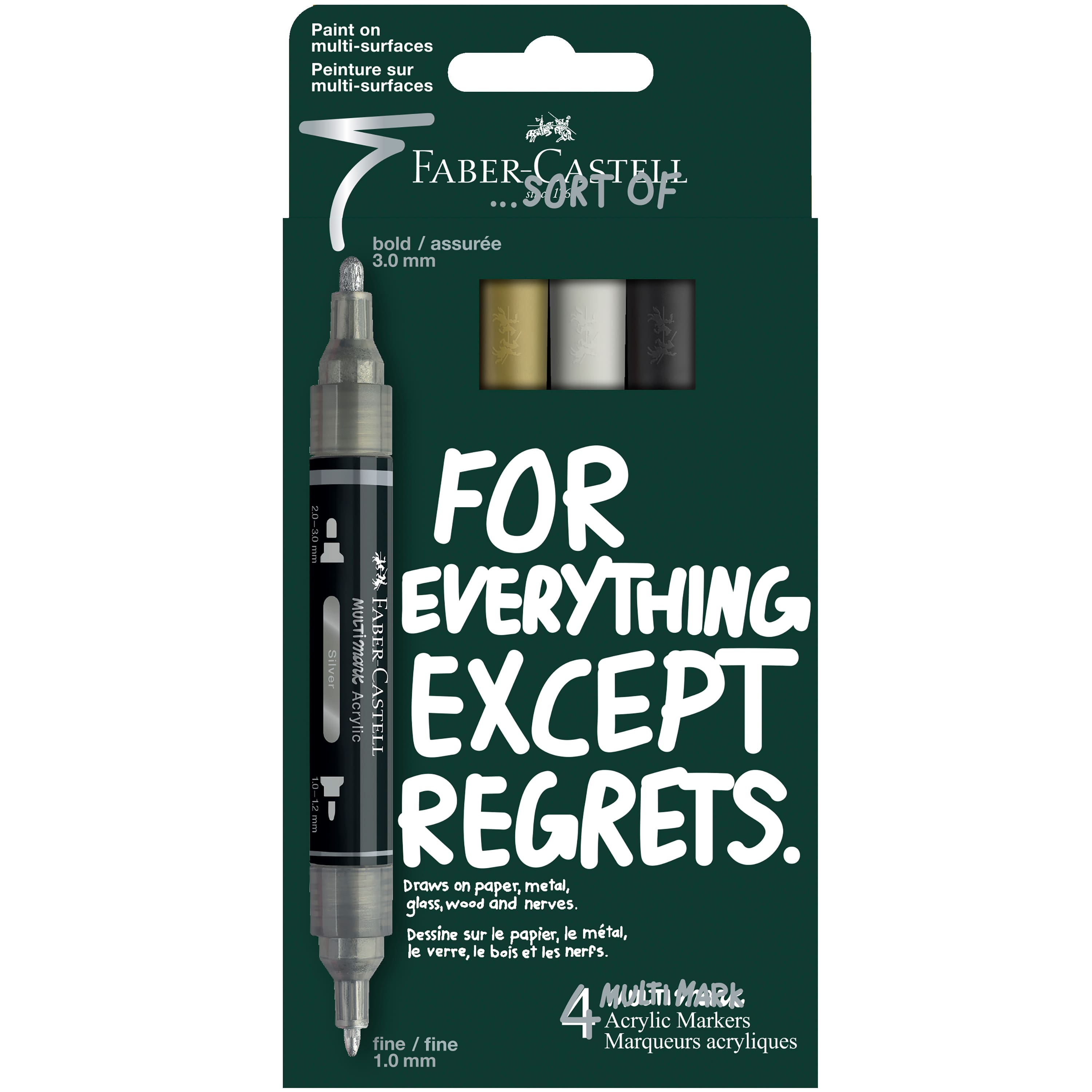 Faber-Castell® Metallic & White Acrylic Paint Marker Set
