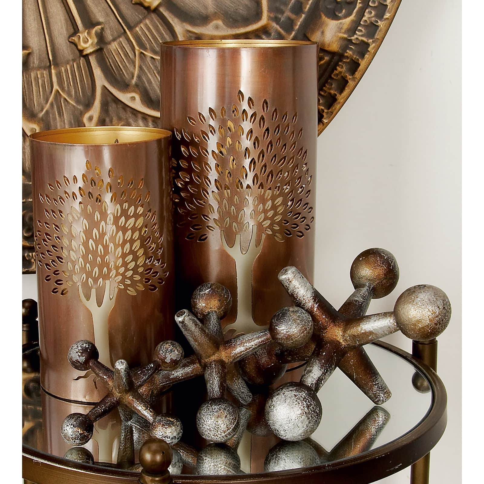 CosmoLiving by Cosmopolitan Silver Jacks Sculpture Set