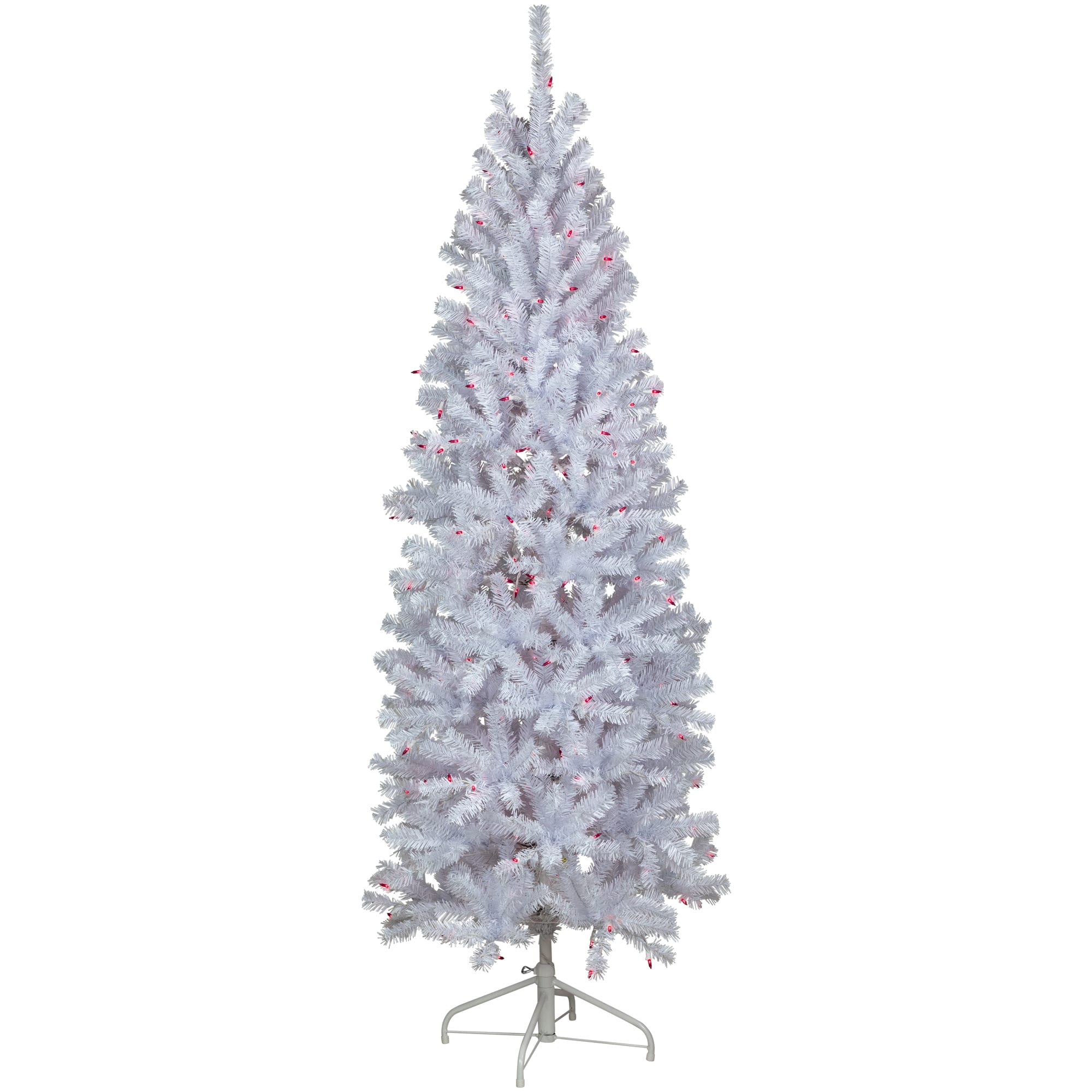 6.5Ft Pre-Lit Slim Geneva White Spruce Artificial Christmas Tree, Pink Lights By Northlight | 6.5 ft | Michaels®