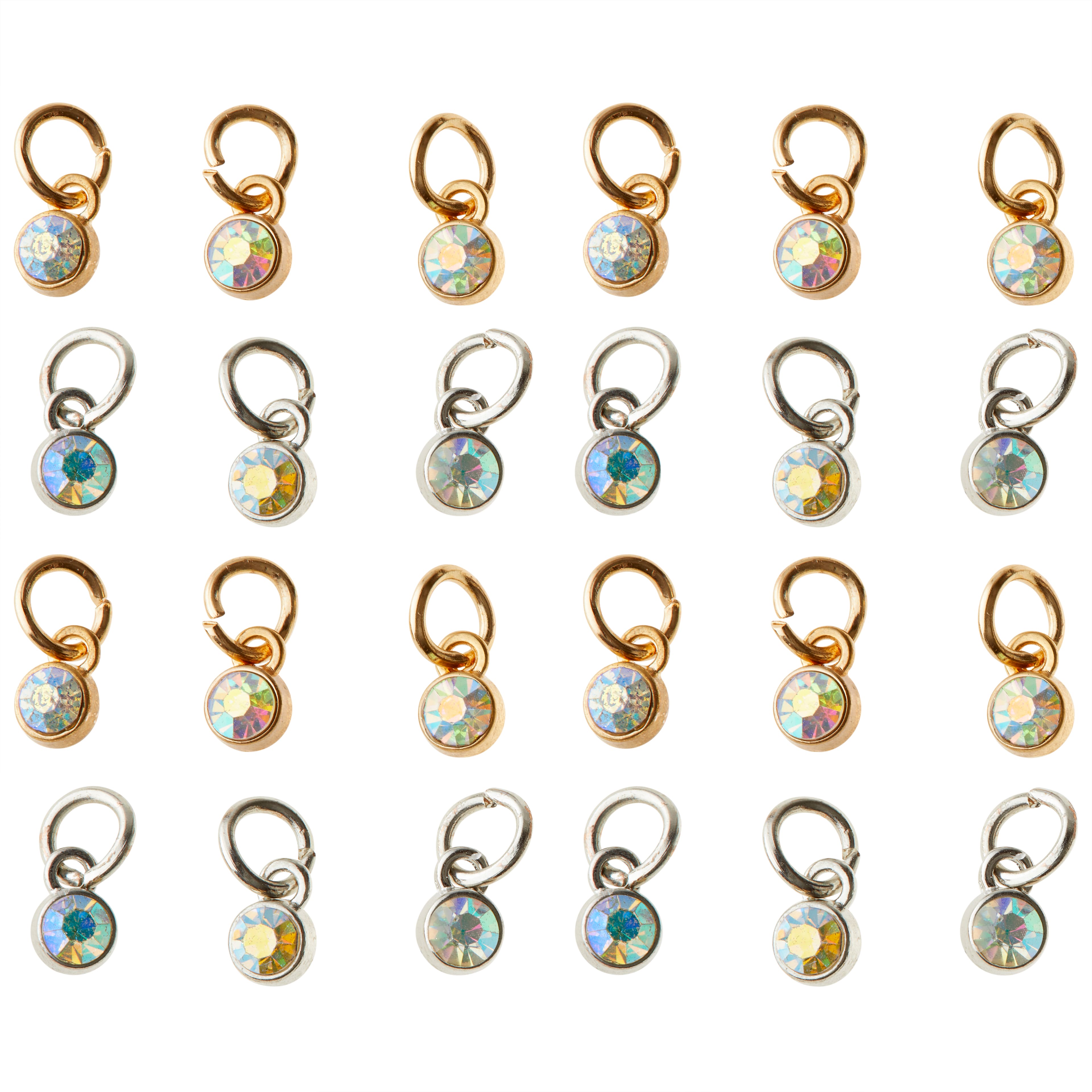 12 Packs: 24 ct. (288 total) Charmalong™ Crystal AB Drop Charms by Bead Landing™