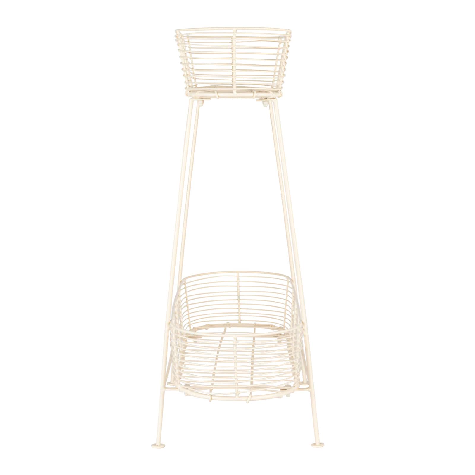 Serenity Metal Wire Plant Stand, Cream