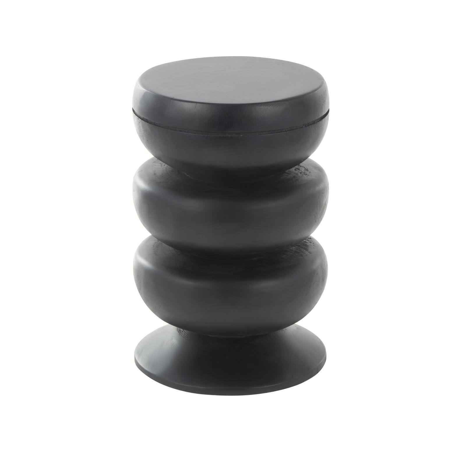 18" Black Wood Handmade Bubble Inspired Accent Table