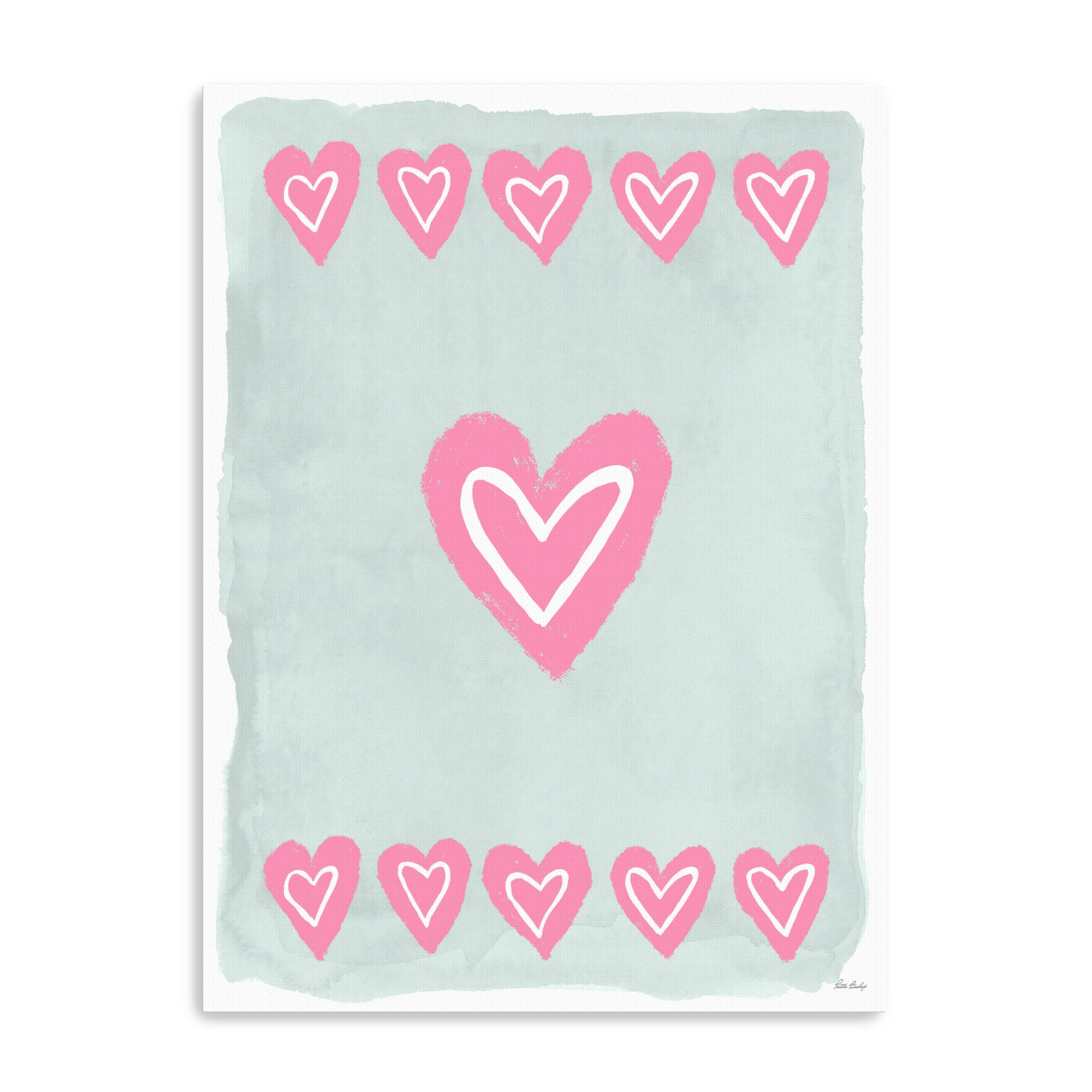 Green Heart Row Canvas Giclée Art