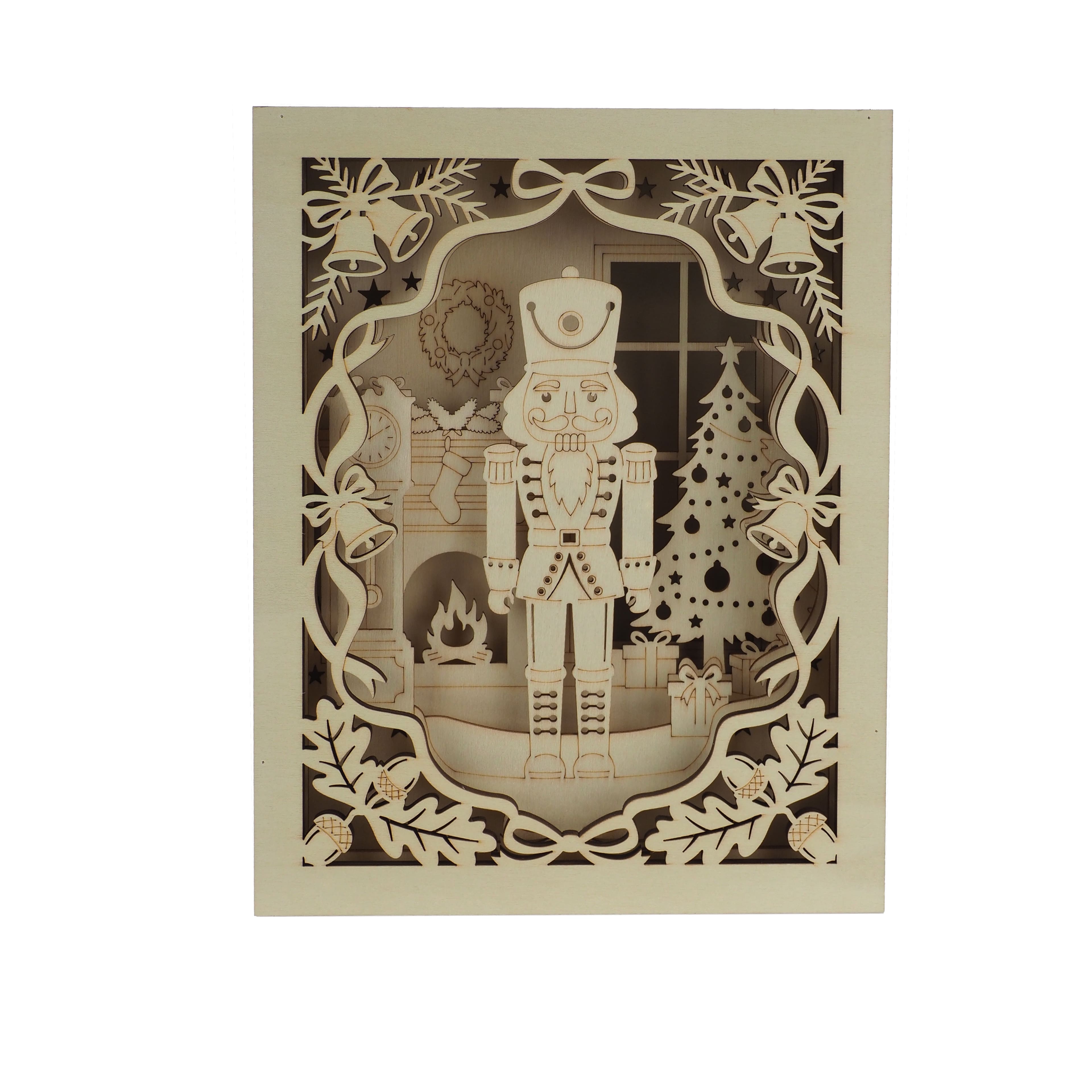 8.75" Holiday Nutcracker Layered DIY LED Wood Décor by Make Market®