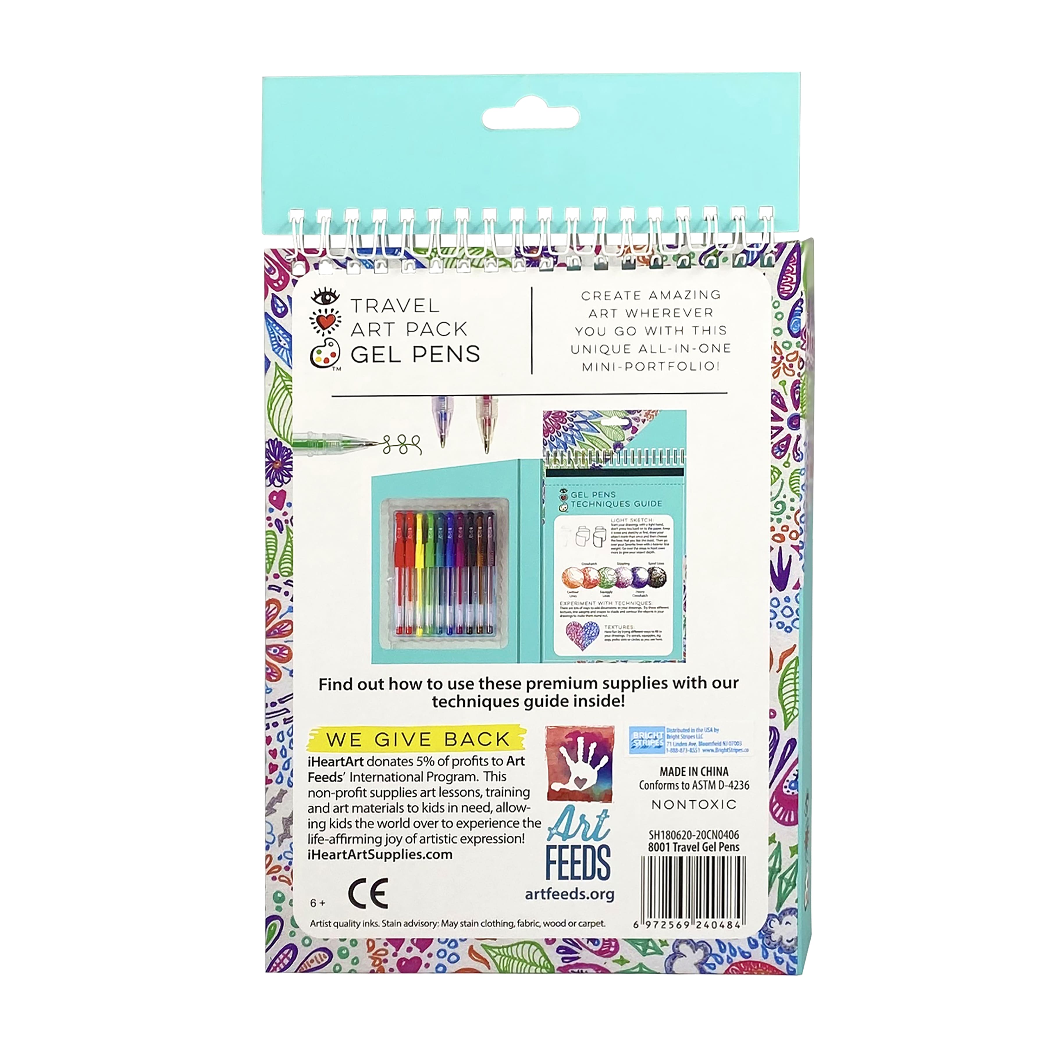 Bright Stripes Gel Pens Travel Art Pack