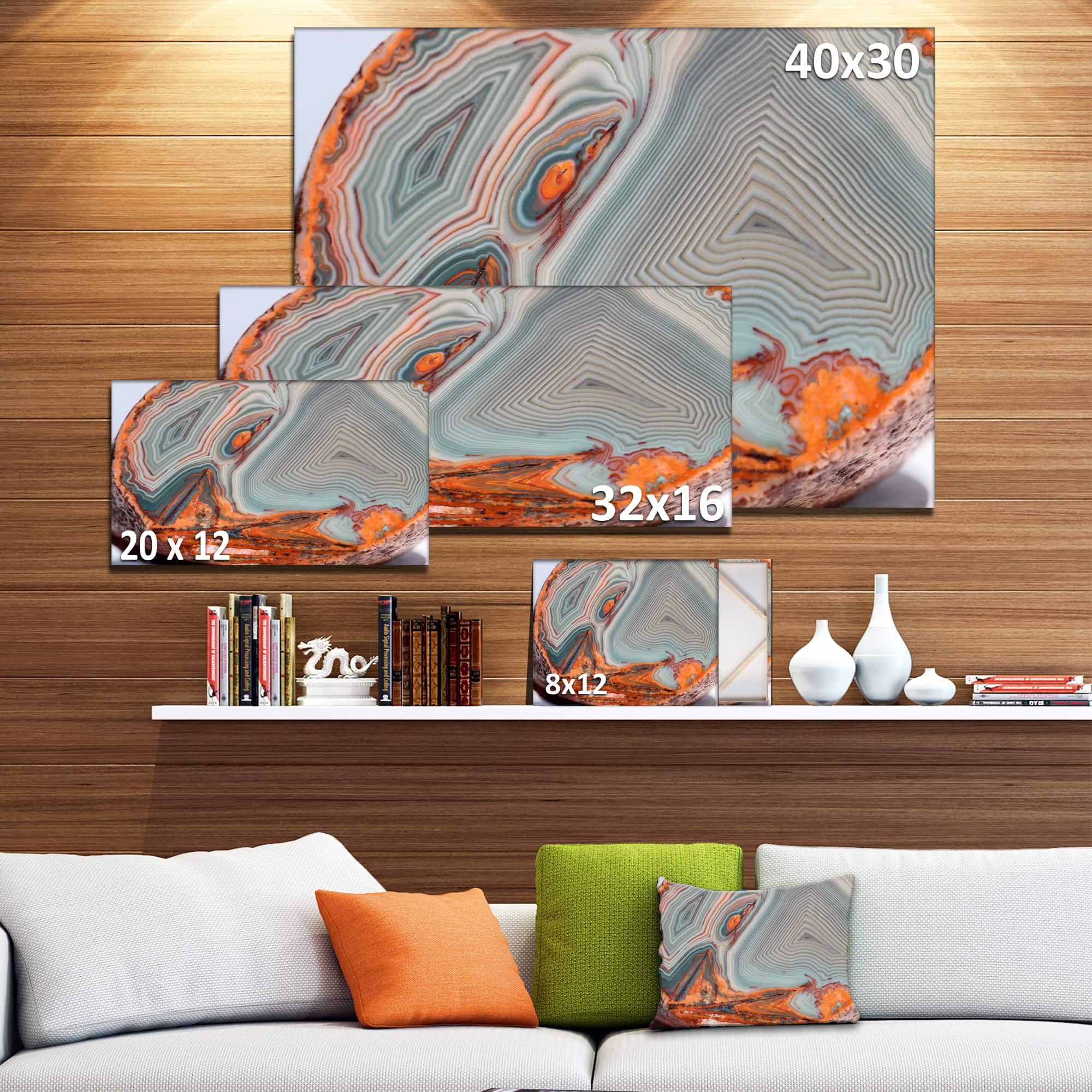 Designart - Beautiful Lake Superior Agate - Abstract Canvas Art Print