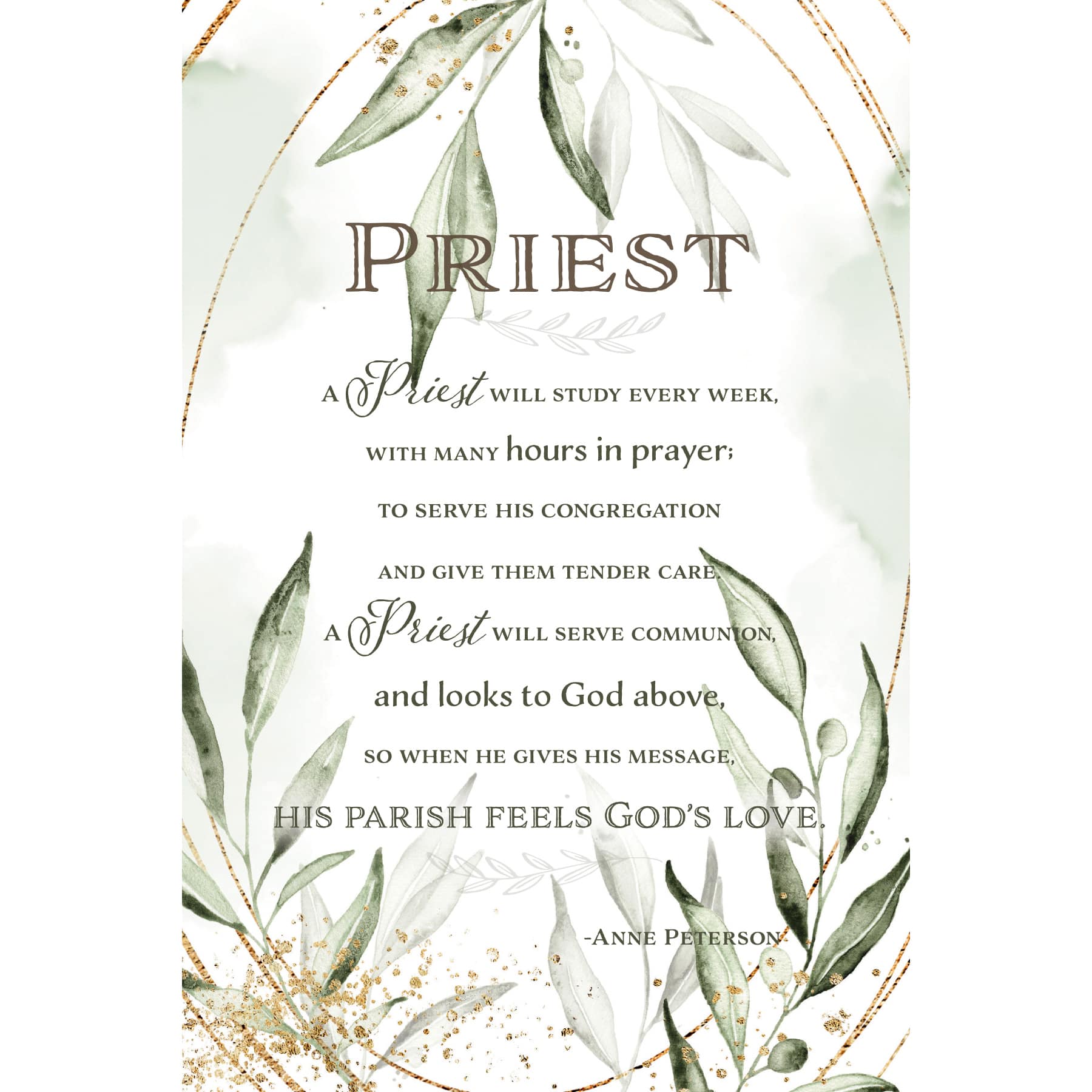 Priest Inspirational Wood Plaque