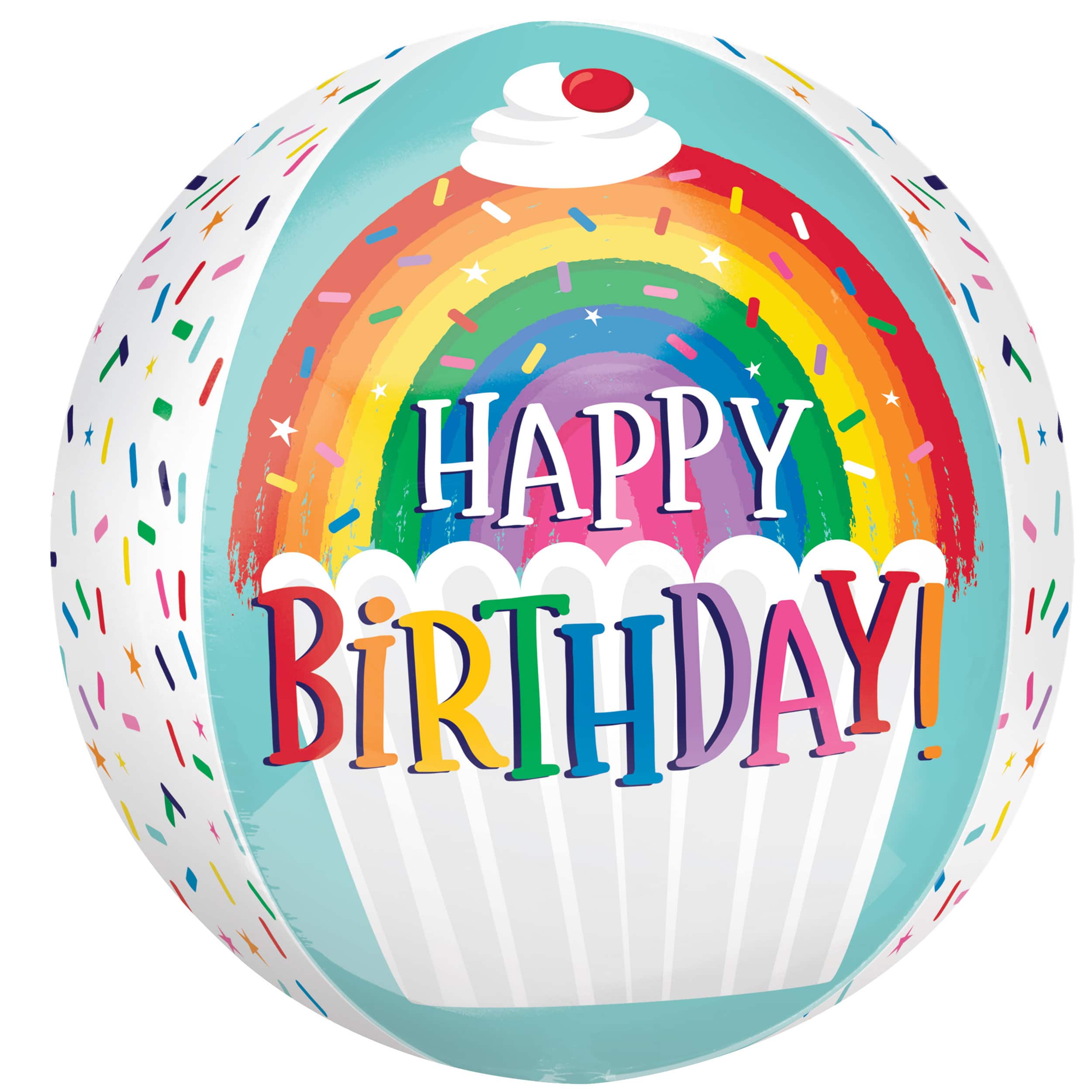 Orbz® XL™ Rainbow Sprinkles Birthday Foil Balloon