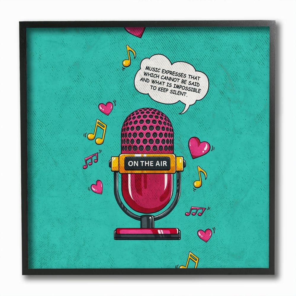 Stupell Industries 12" x 12" Music Expresses Black Framed Wall Art