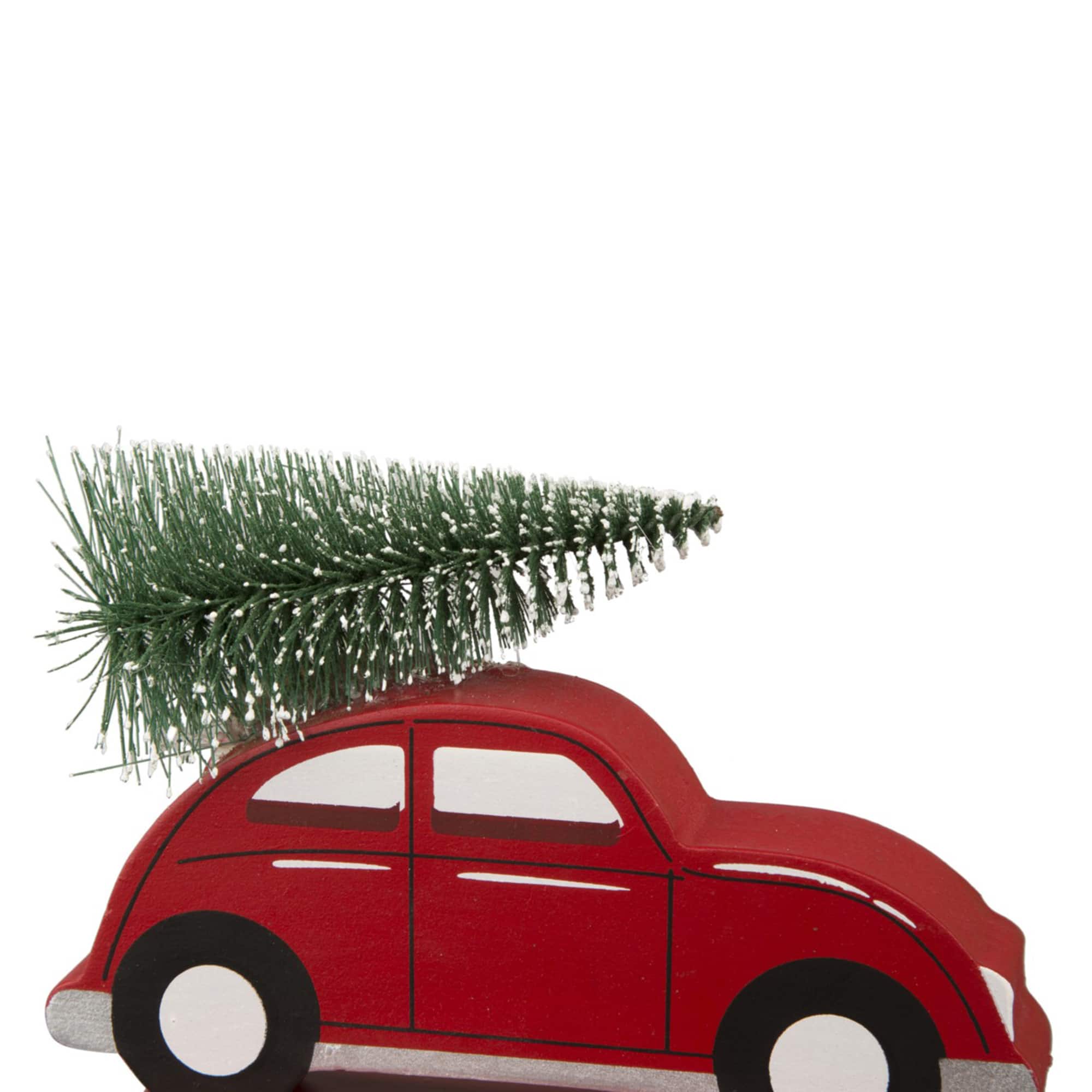 Glitzhome® 6" Red Car & Truck Stocking Holder Set