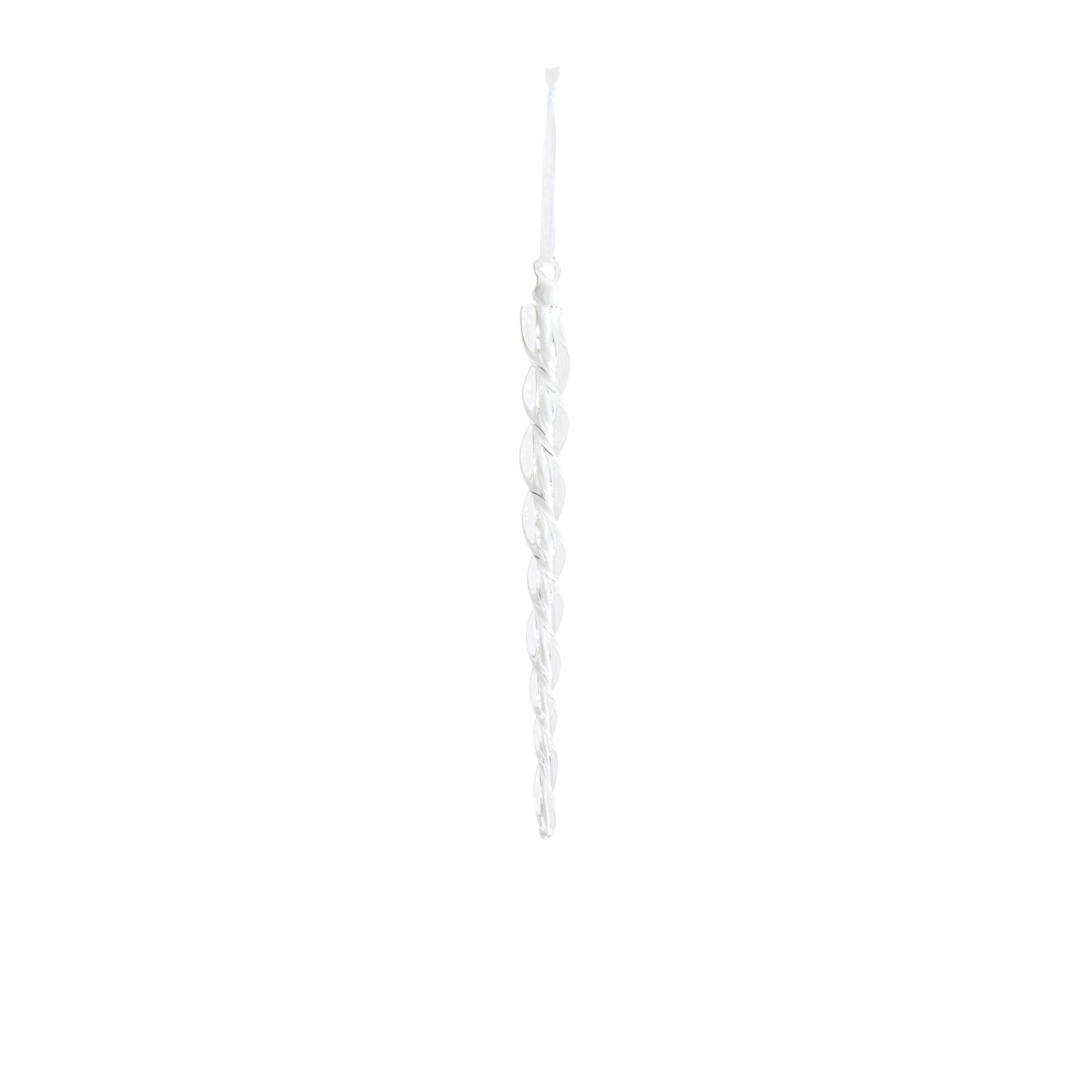 Melrose Clear Glass Icicle Ornaments Set