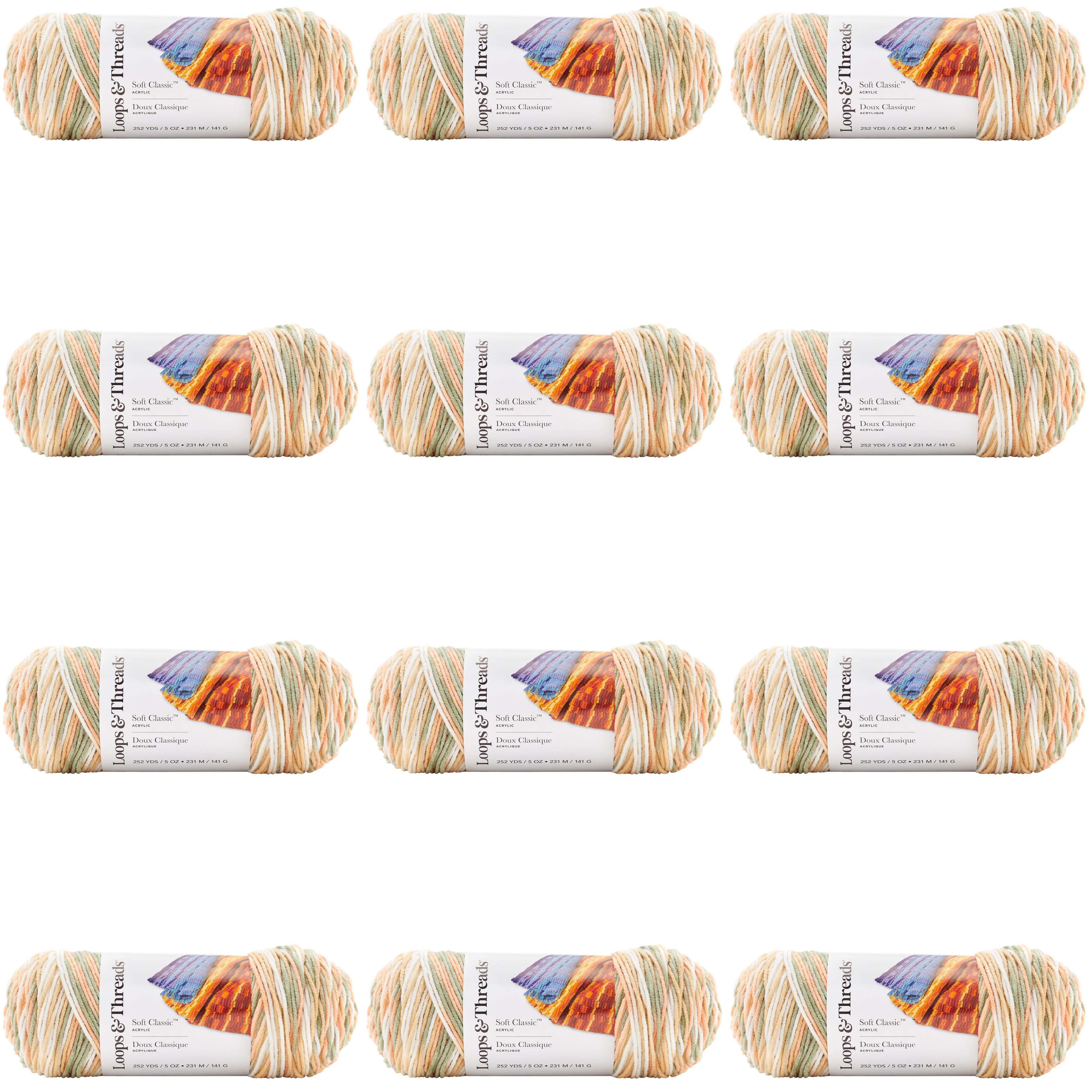 12 Pack: Soft Classic™ Multi Ombre Yarn by Loops & Threads®