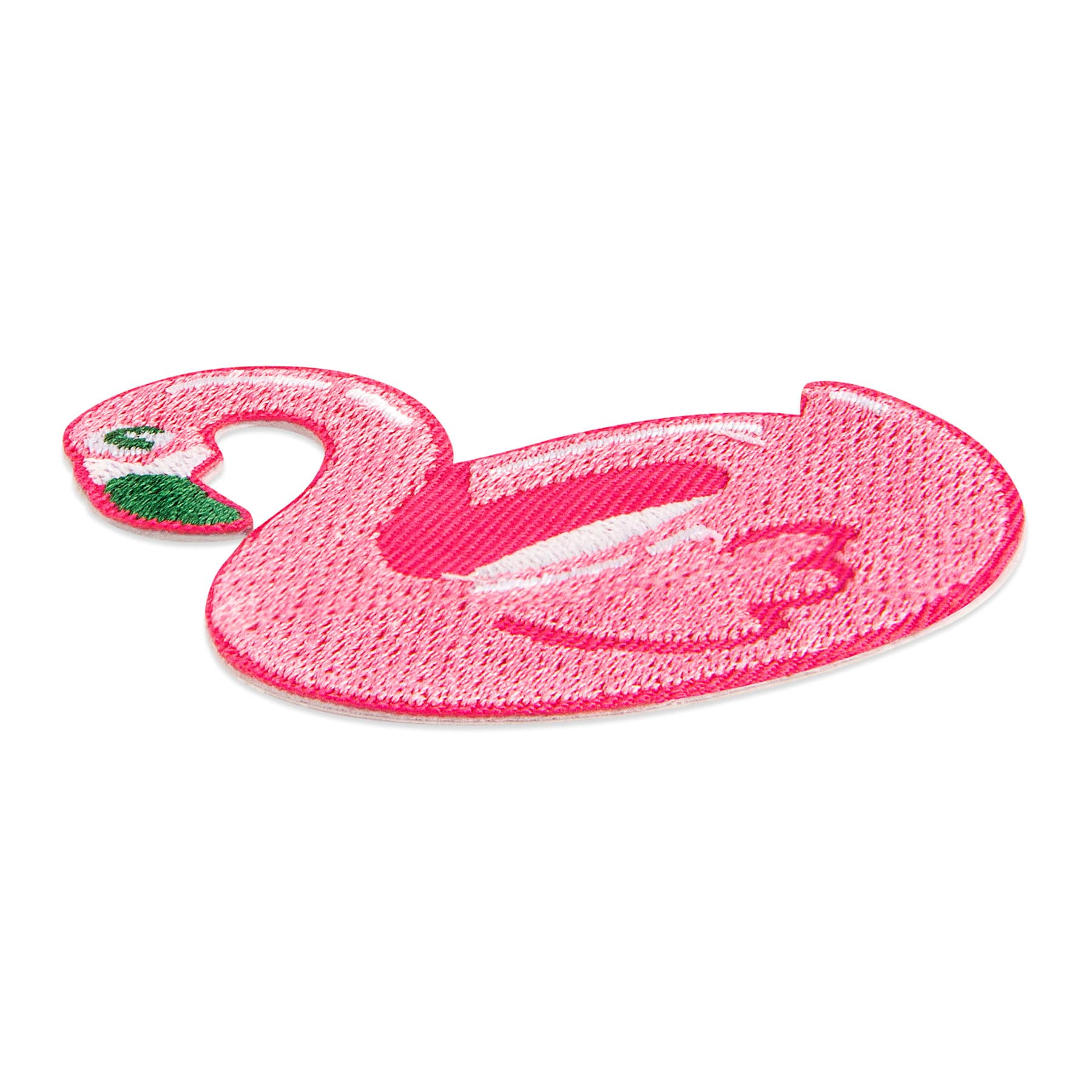 Pink Floating Flamingo Embroidered Iron-On & Adhesive Patch by Make Market®