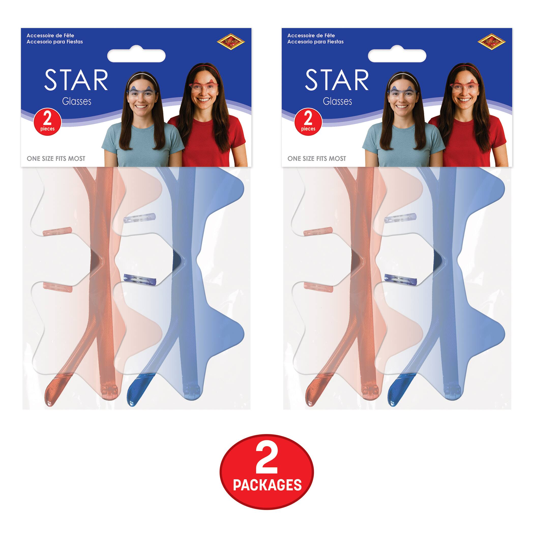 Beistle Red & Blue Star Glasses, 4ct.