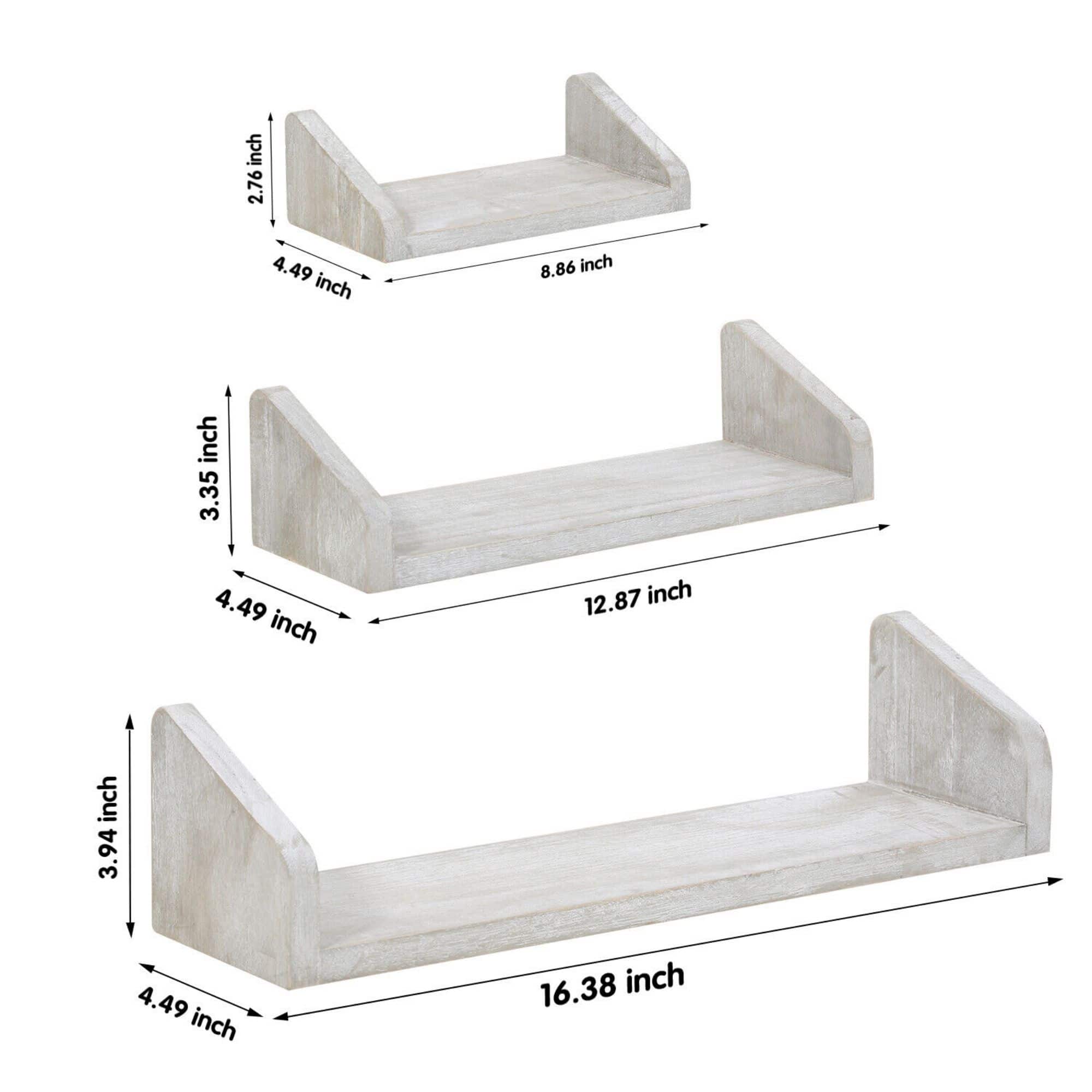 NEX™ Rustic Gray Floating Shelves Set