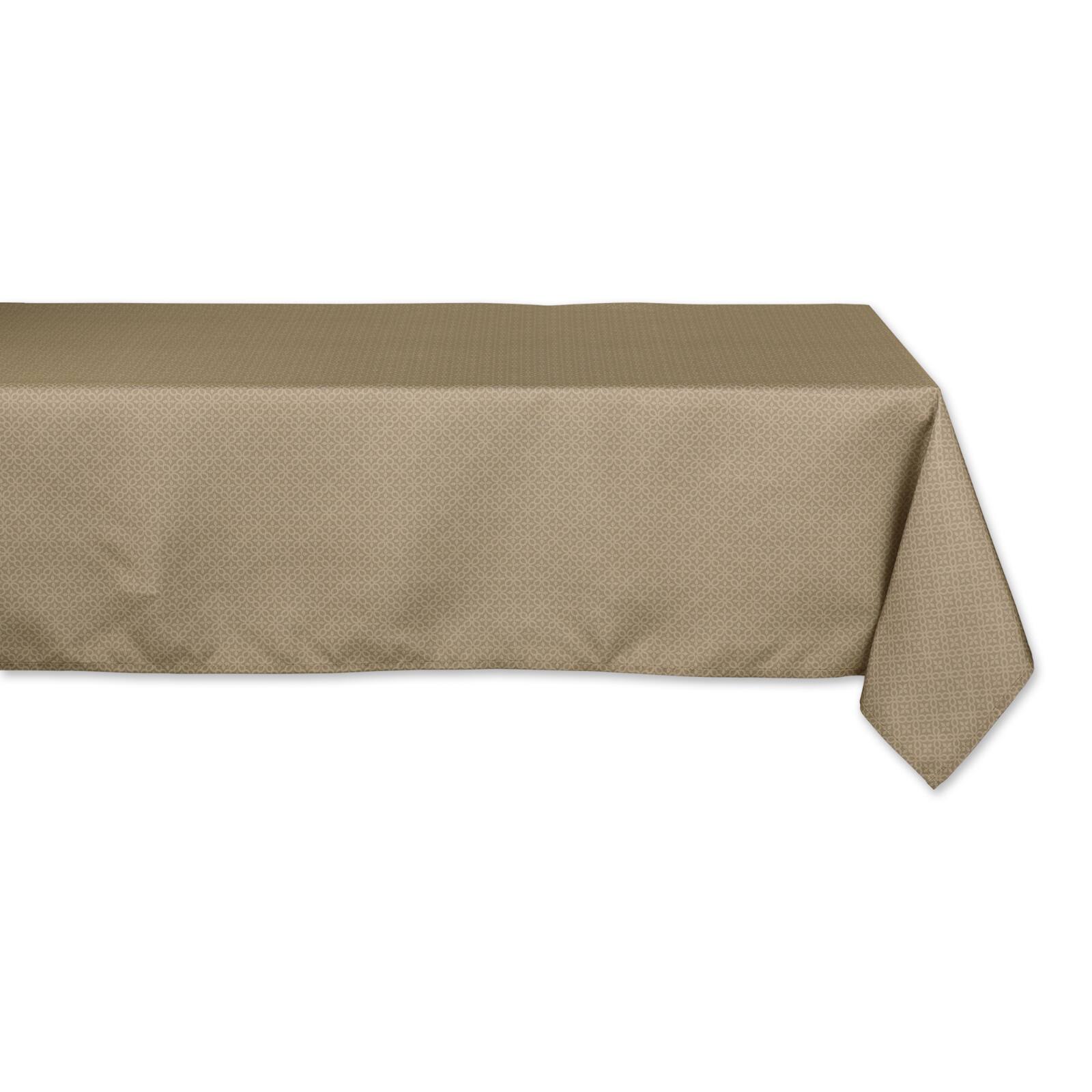 Stone Tonal Lattice Print Outdoor Tablecloth 60" x 120"