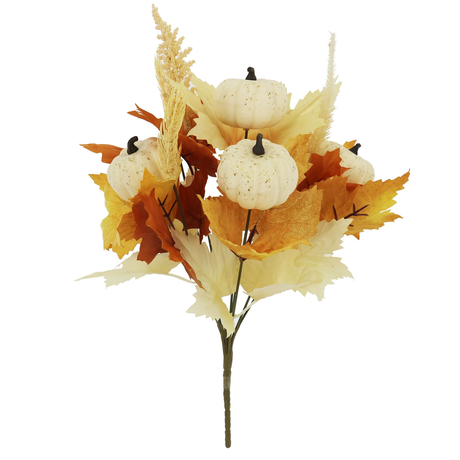 16" Cream Pumpkin & Maple Leaves Mix Bush by Ashland®