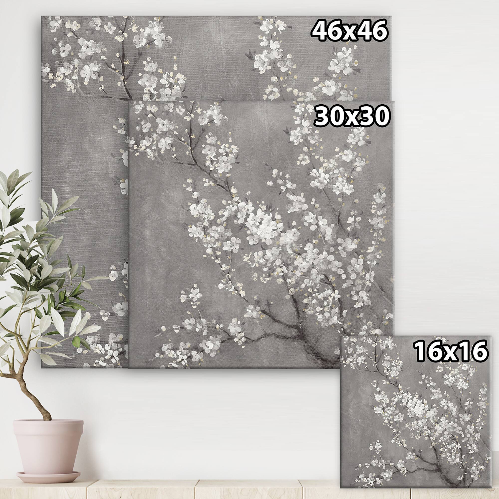 Designart - White Cherry Blossoms II
