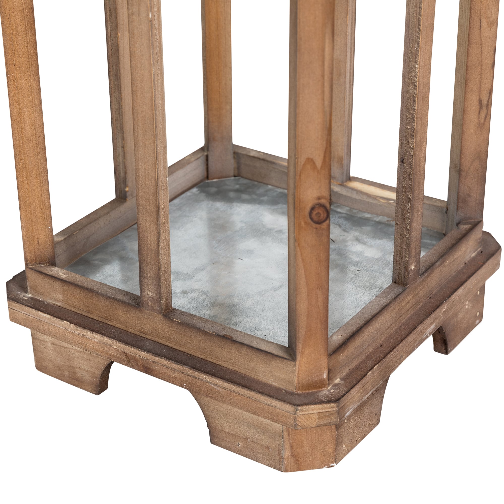 Glitzhome® Farmhouse Natural Wooden Church Window Frame Lanterns, 2ct.