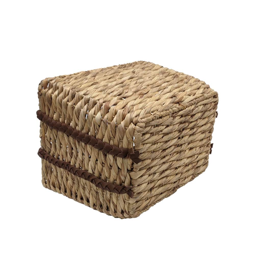 Water Hyacinth with Braided Leather Handles by Ashland