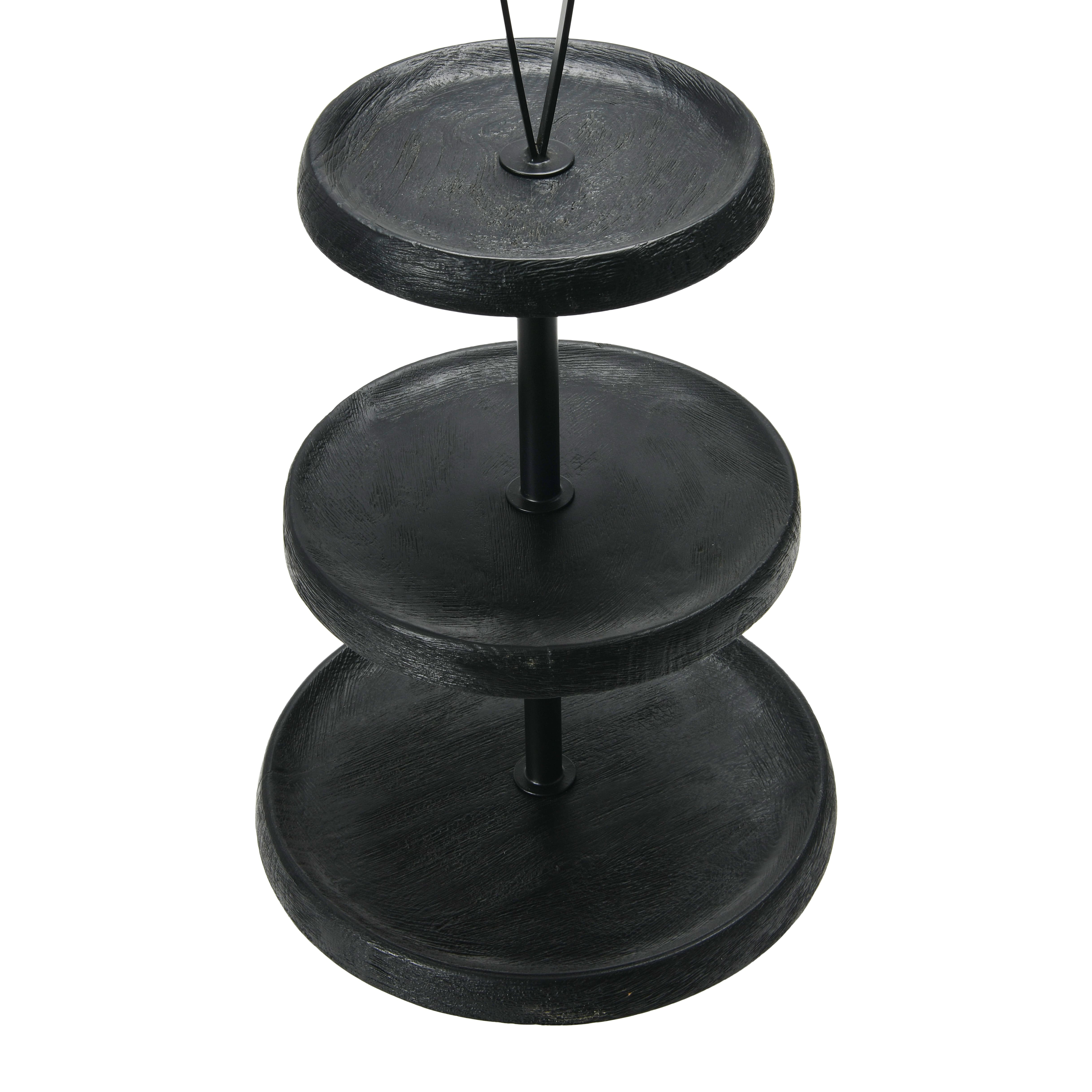 Hello Honey® 21.5" Black Elegant Modern 3-Tiered Tray