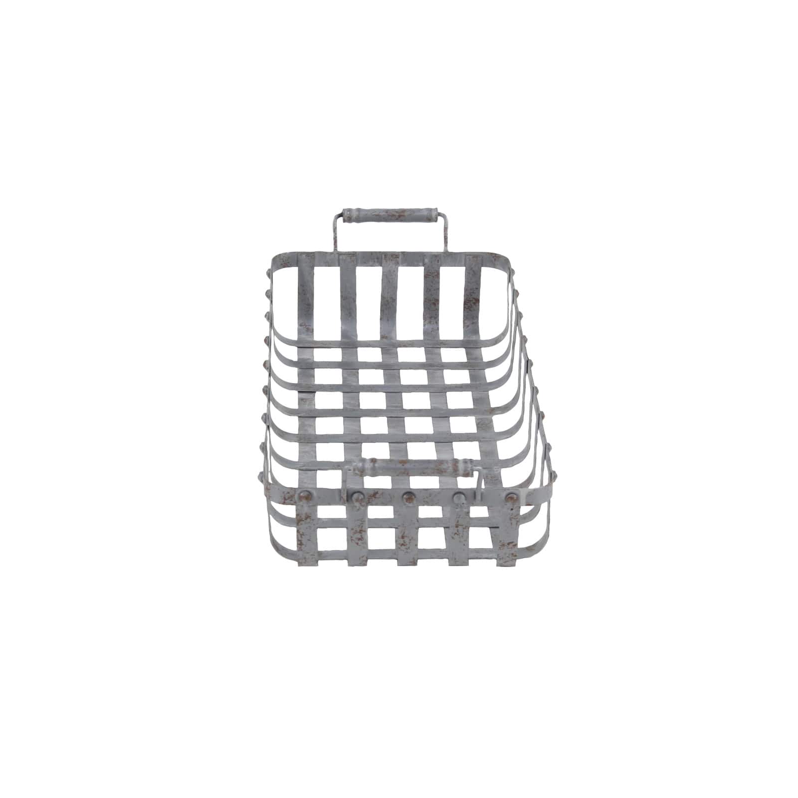 Set of 2" Grey Metal Farmhouse Tray, 20", 24"