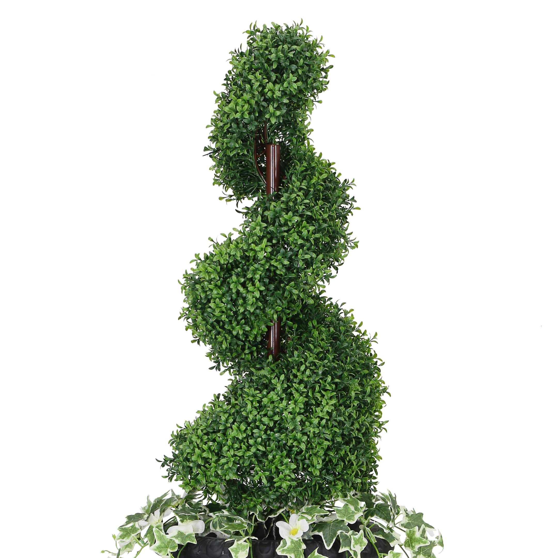 4.5ft. Topiary Spiral Boxwood Artificial Tree in Decorative Urn