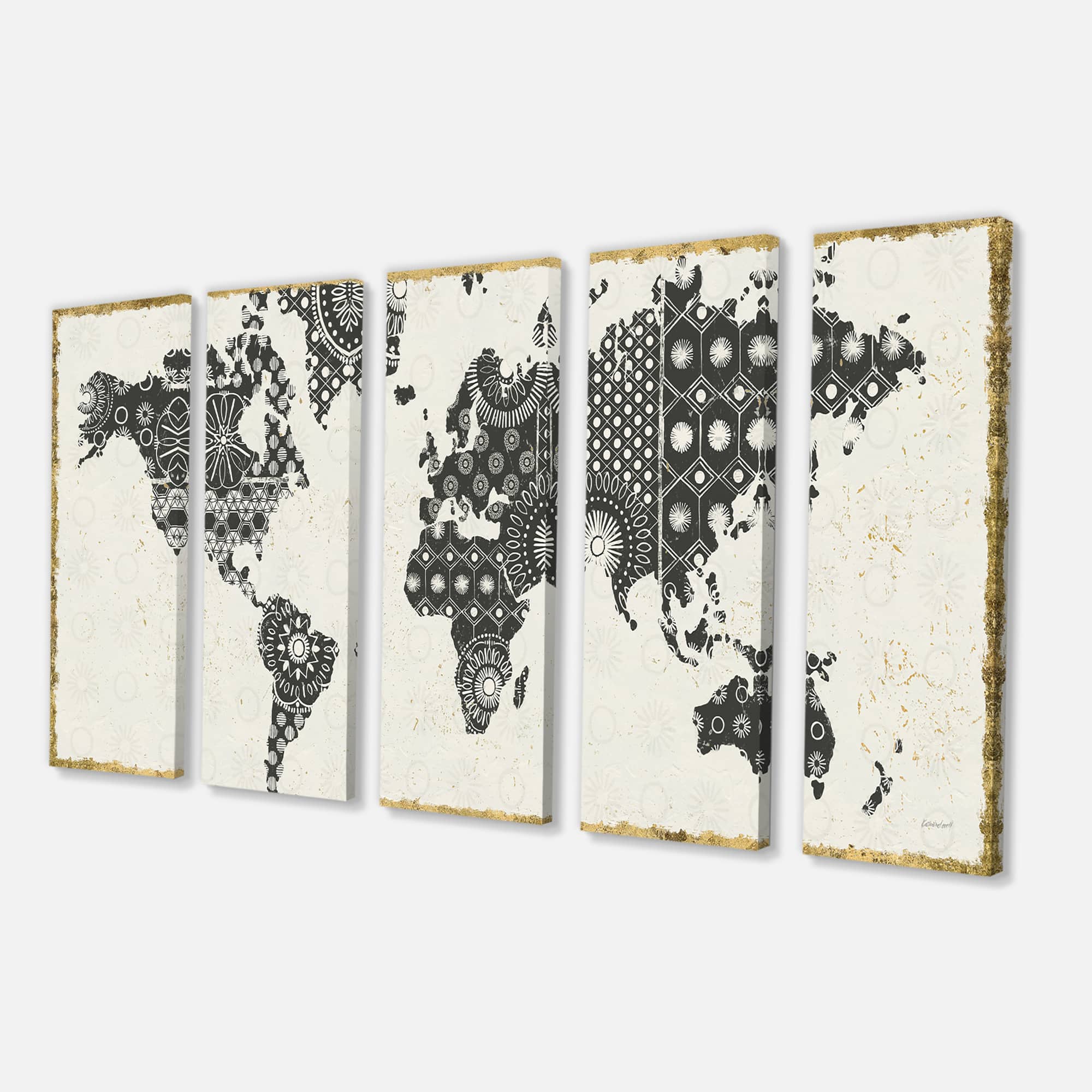 Designart - Madallions Map - Traditional Gallery-wrapped Canvas