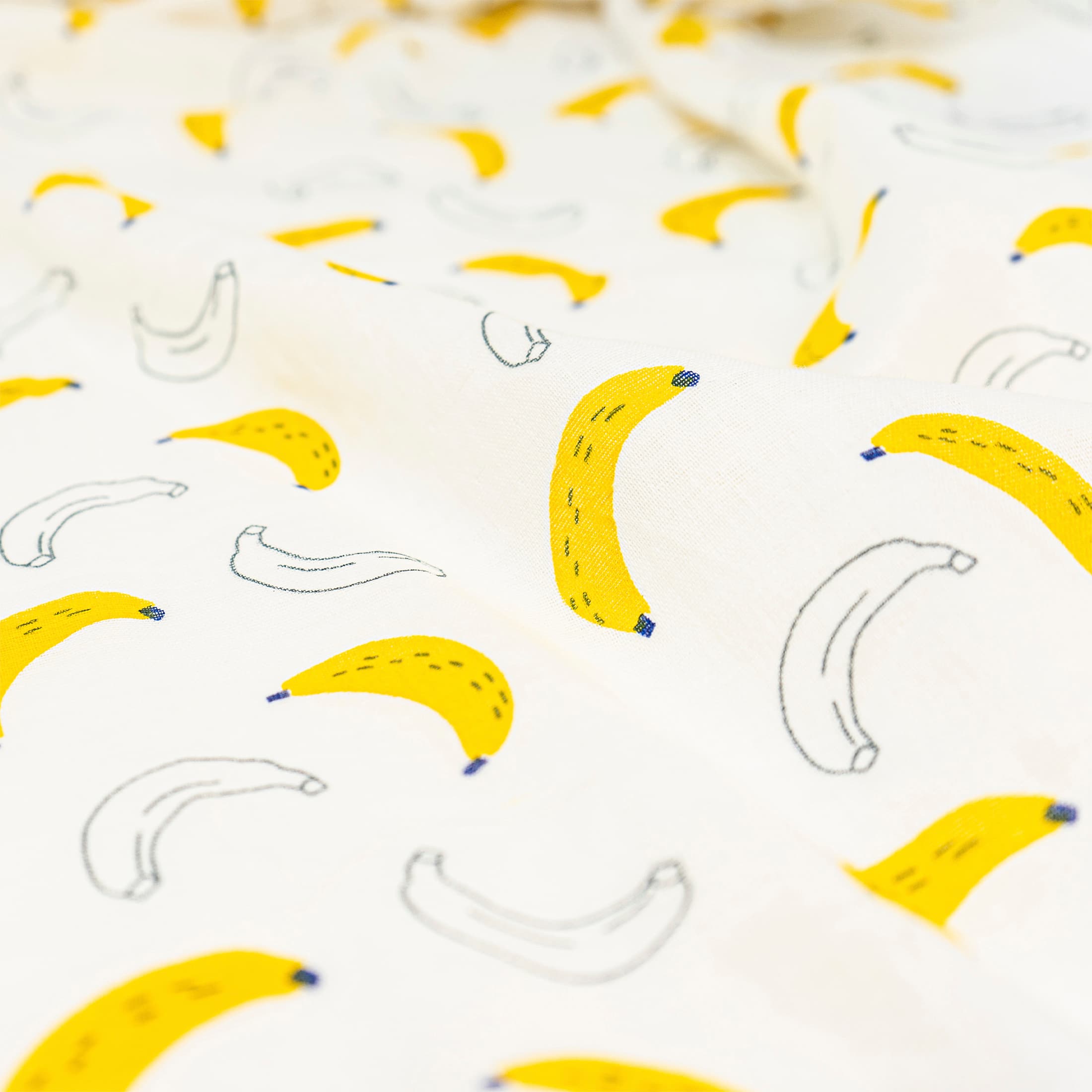 Roc-Lon Banana Print Muslin Fabric