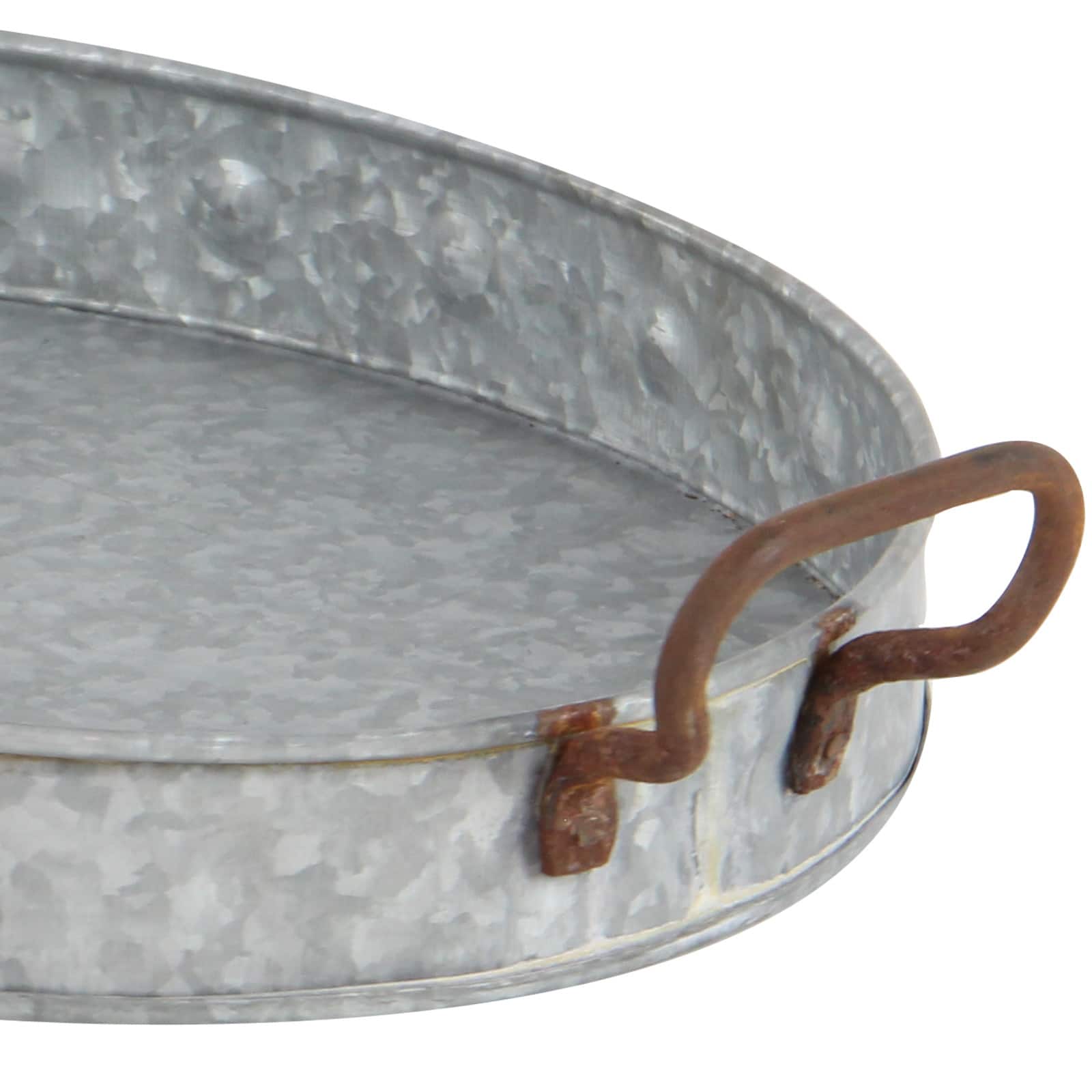 Grey Metal Farmhouse Tray Set
