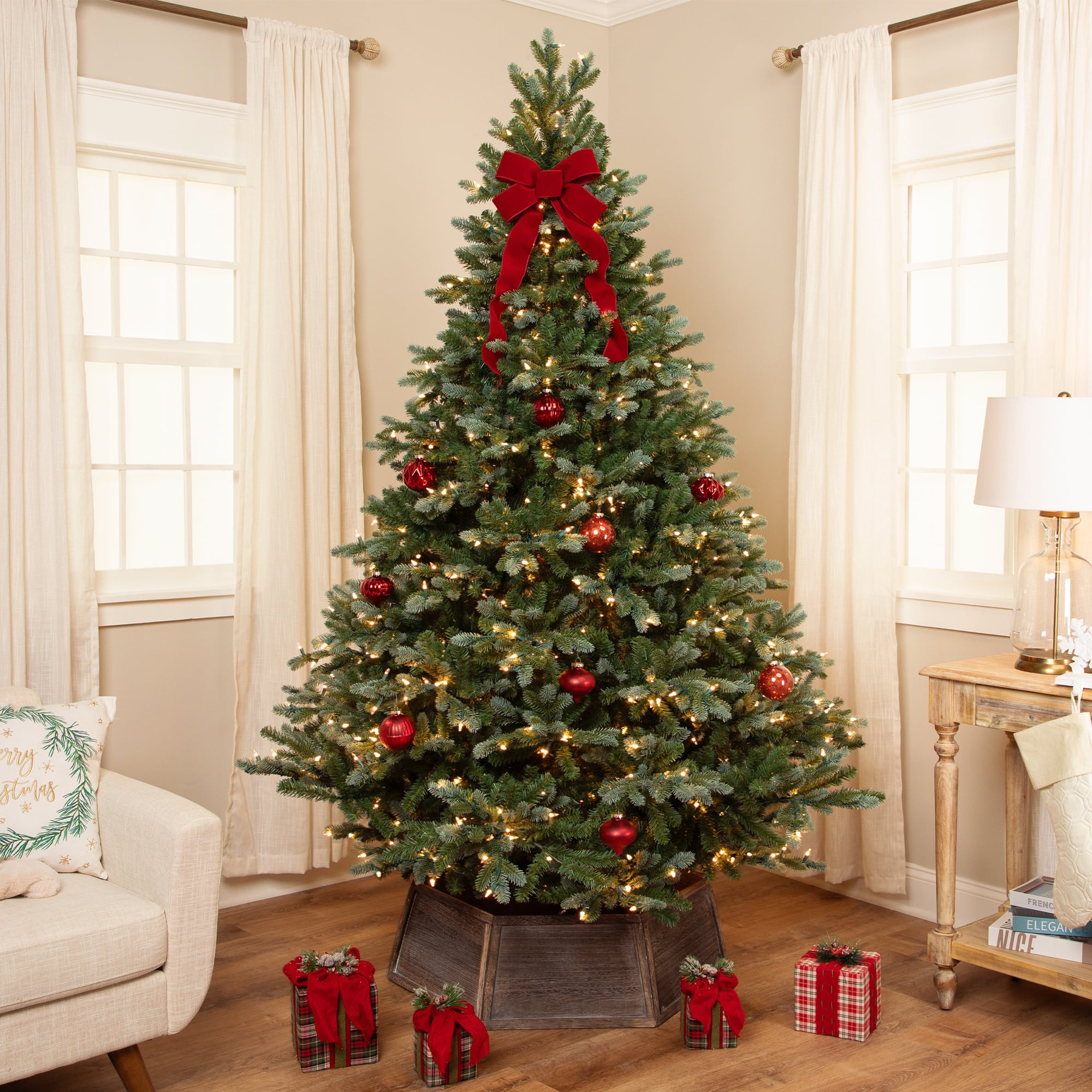 7.5ft. Pre-Lit Real Touch™️Full Blue Spruce Artificial Christmas Tree, Clear Lights