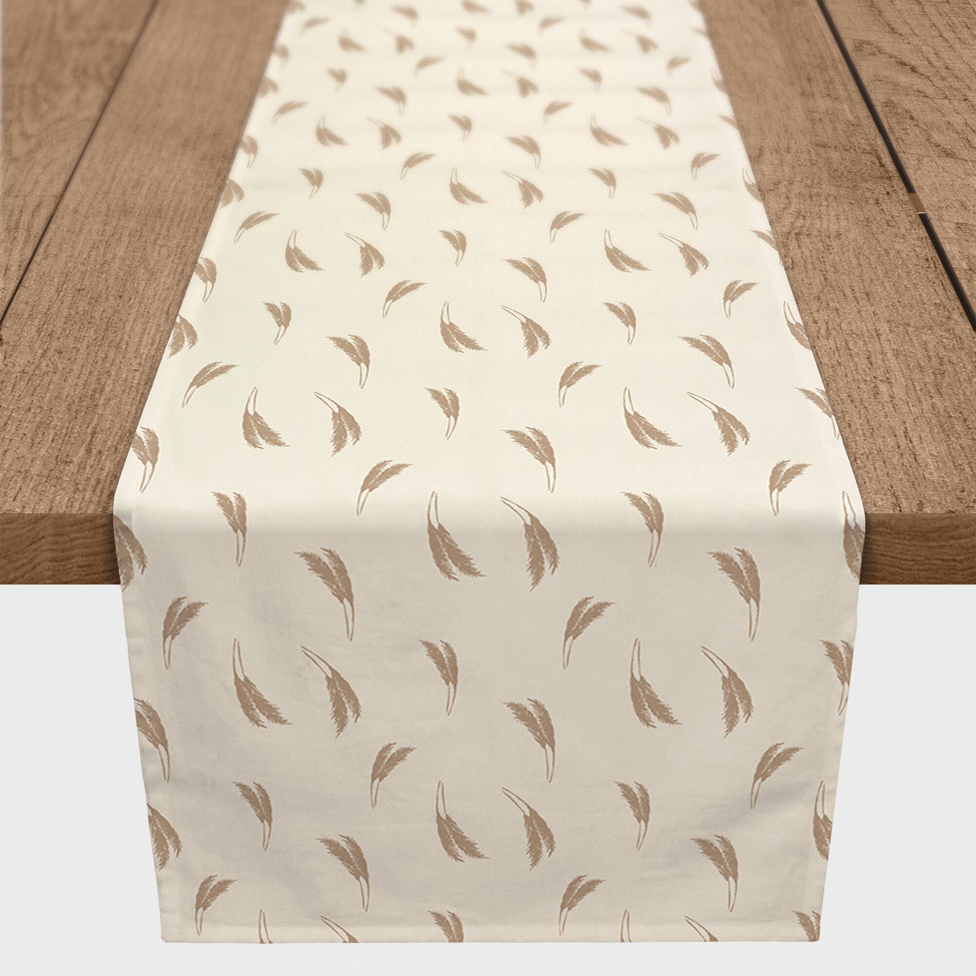 72" Feather Grass Cotton Twill Runner