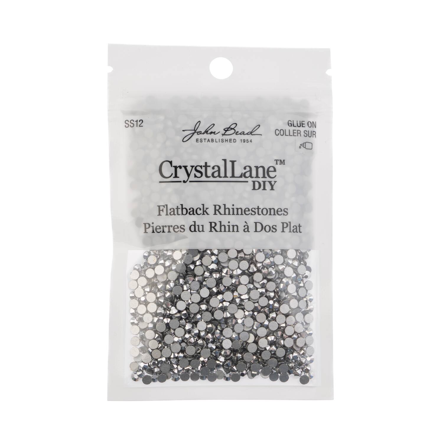 John Bead Crystal Lane SS12 Metallic Glass Round Flatback Rhinestones, 2,880ct.