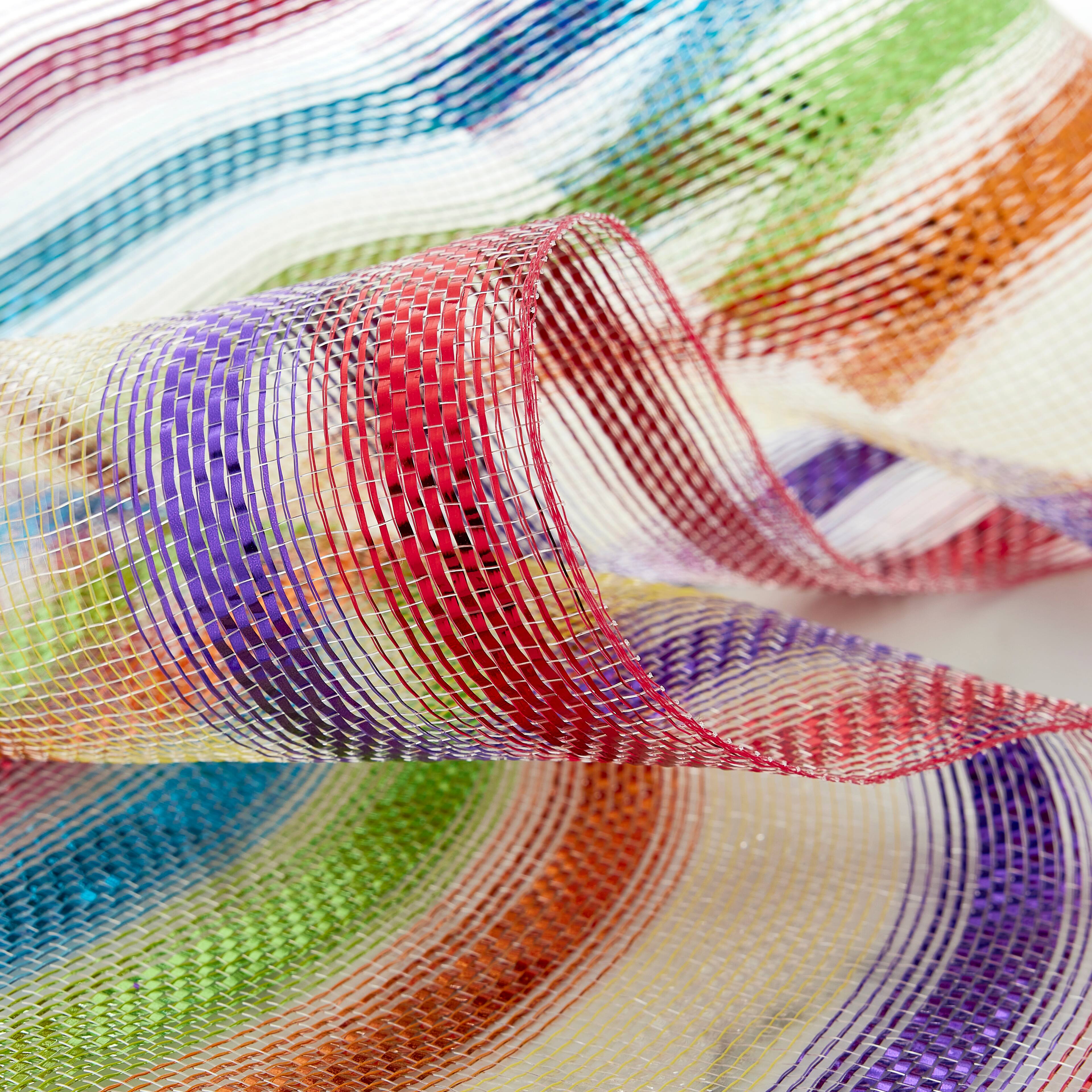 12 Pack: 10" x 6.3yd. Rainbow Striped Mesh by Celebrate It®