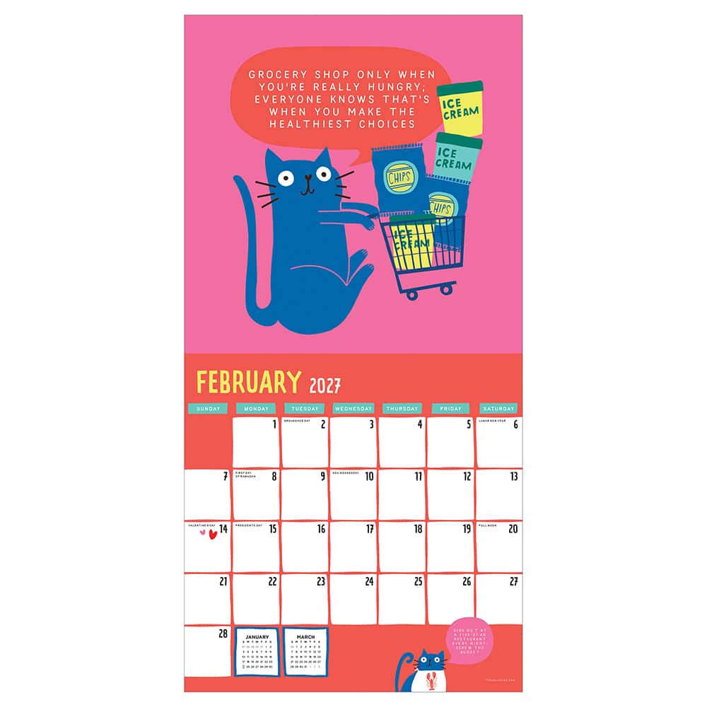 2027 Cat vs Adulting Wall Calendar
