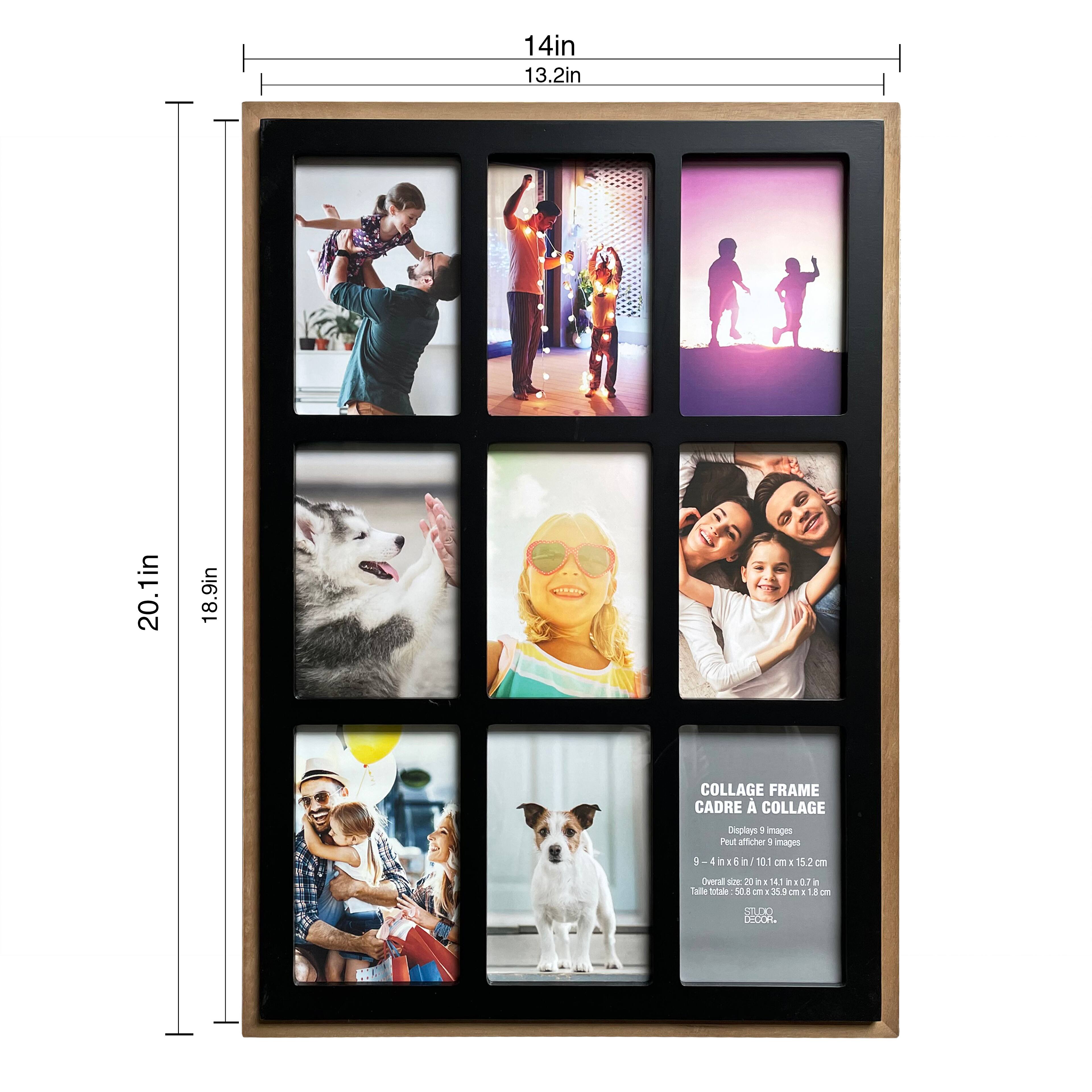 9 Opening 4" x 6" Black & Brown Collage Frame by Studio Décor®
