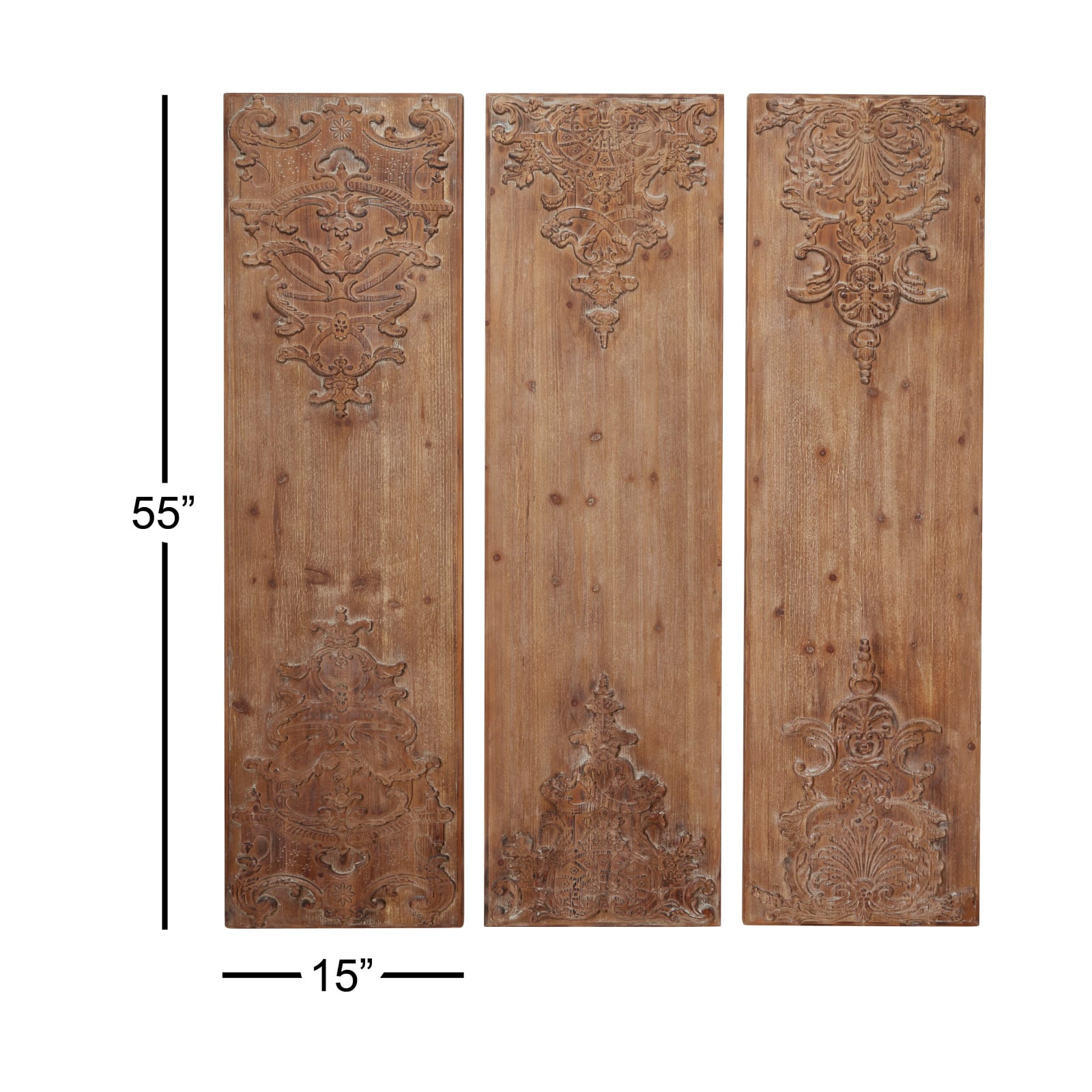 55" Brown Wood Rustic Wall Decor, 3ct.