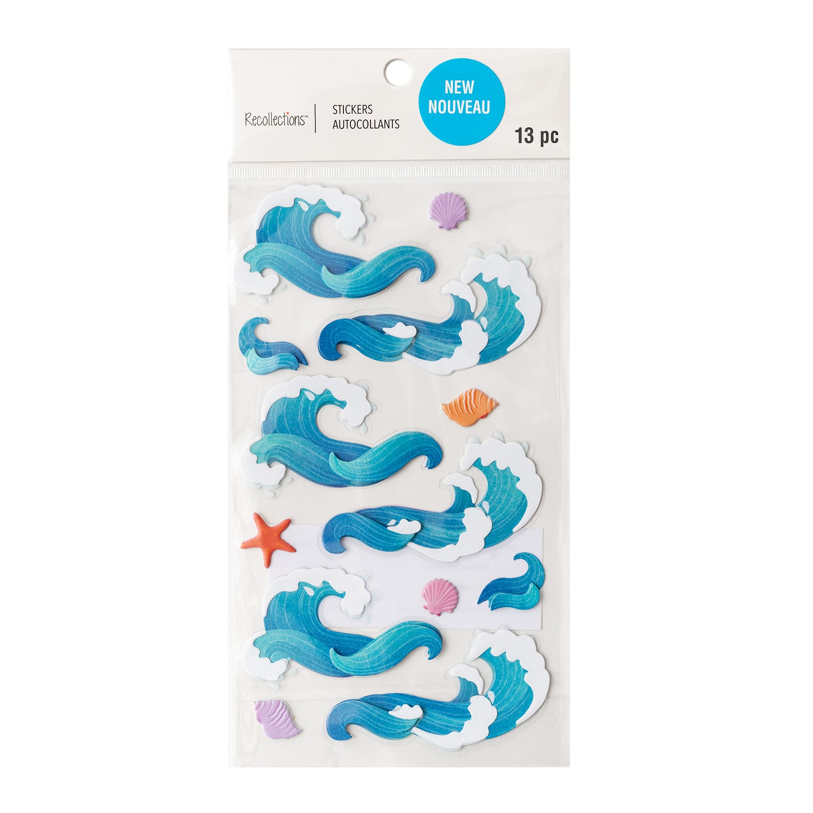 12 Pack: Waves & Shells Dimensional Stickers by Recollections™