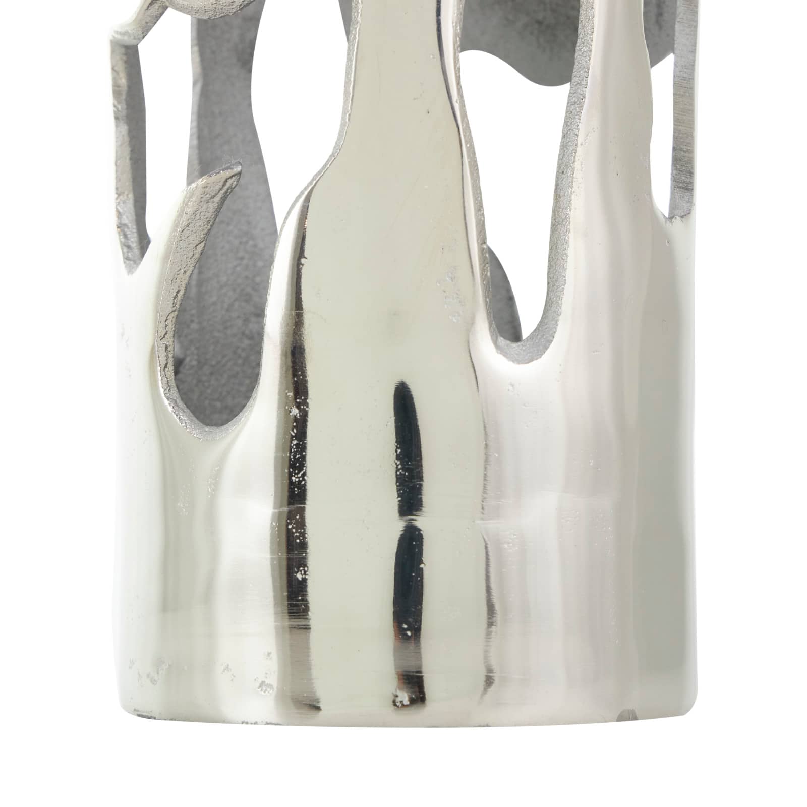 31" Silver Aluminum Drip Vase with Melting Designed Body