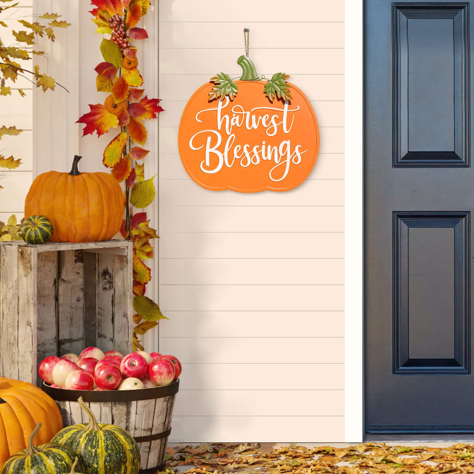Glitzhome® 24" Fall Metal Pumpkin Yard Stake
